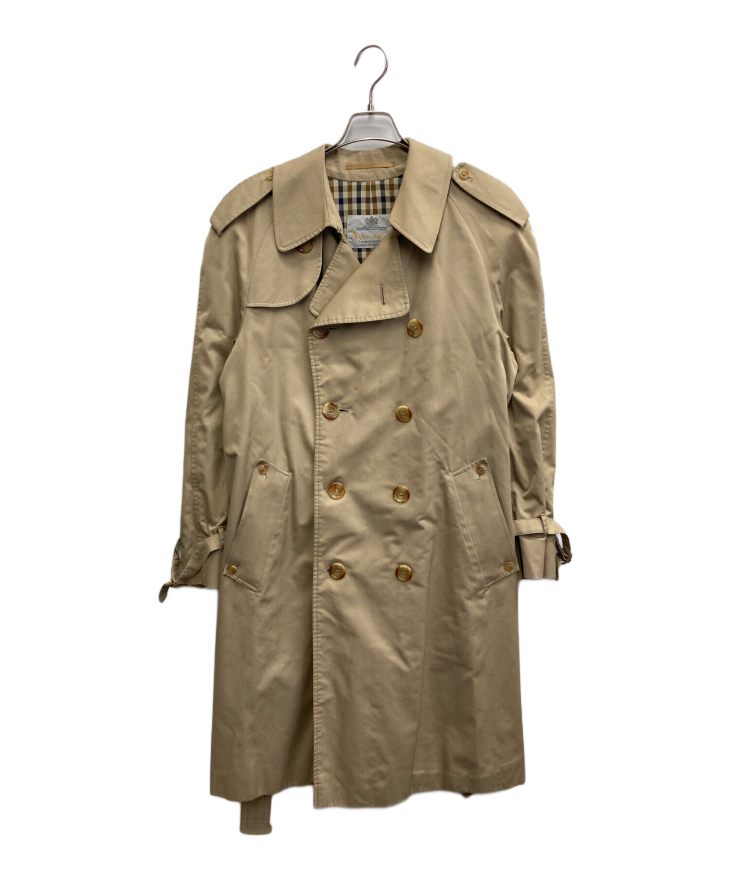 Aquascutum ベージュ ダブルトレンチコート クリーニング済み 中古・古着通販】Aquascutum (アクアスキュータム) ダブルトレンチ