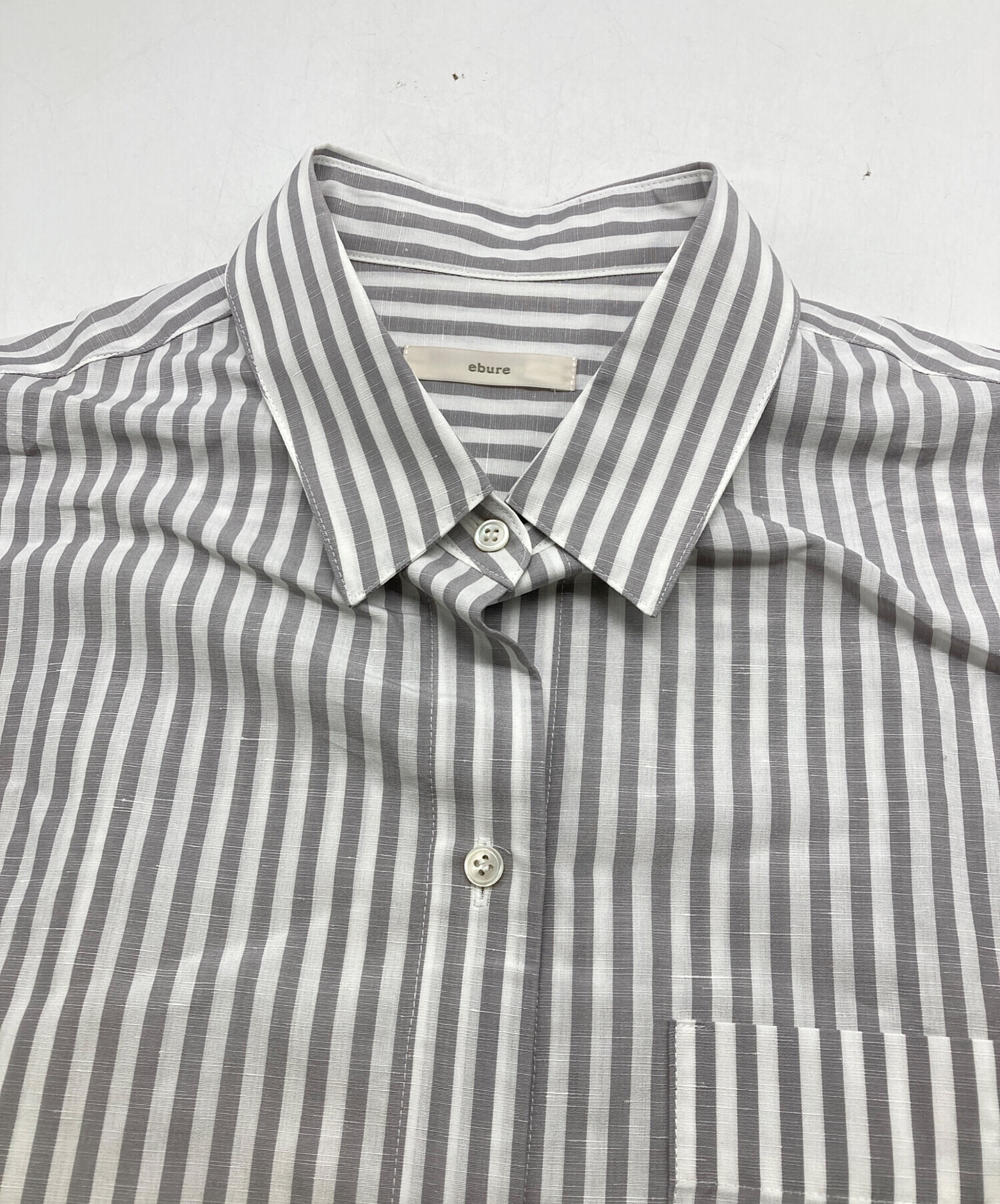 中古・古着通販】EBURE (エブール) コットンリネンストライプシャツ