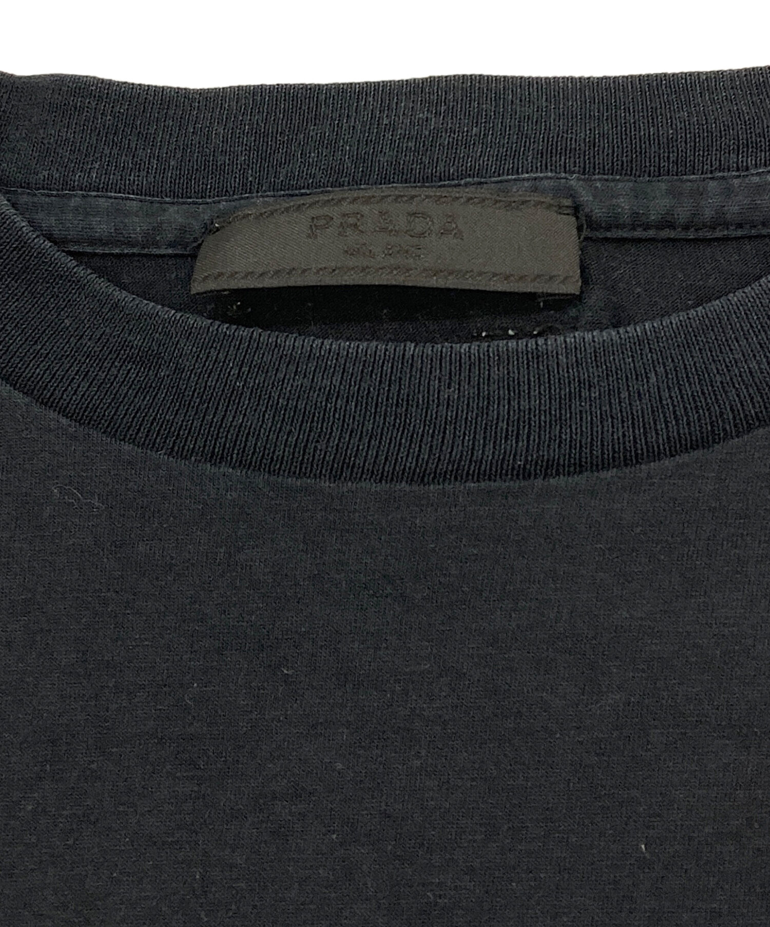中古・古着通販】PRADA (プラダ) 三角プレートパッチTシャツ ブラック