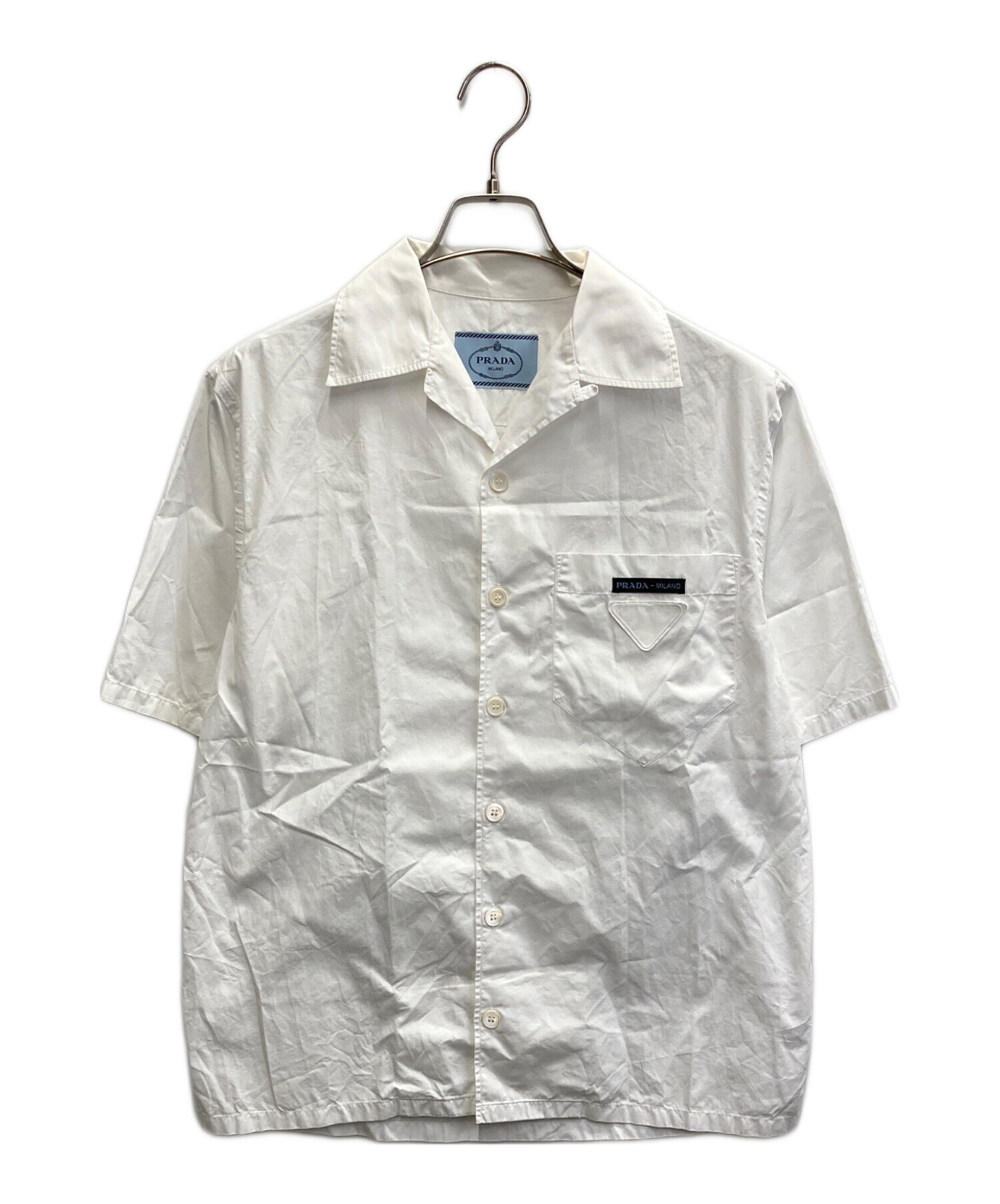 中古・古着通販】PRADA (プラダ) ロゴパッチ コットン オープンカラー