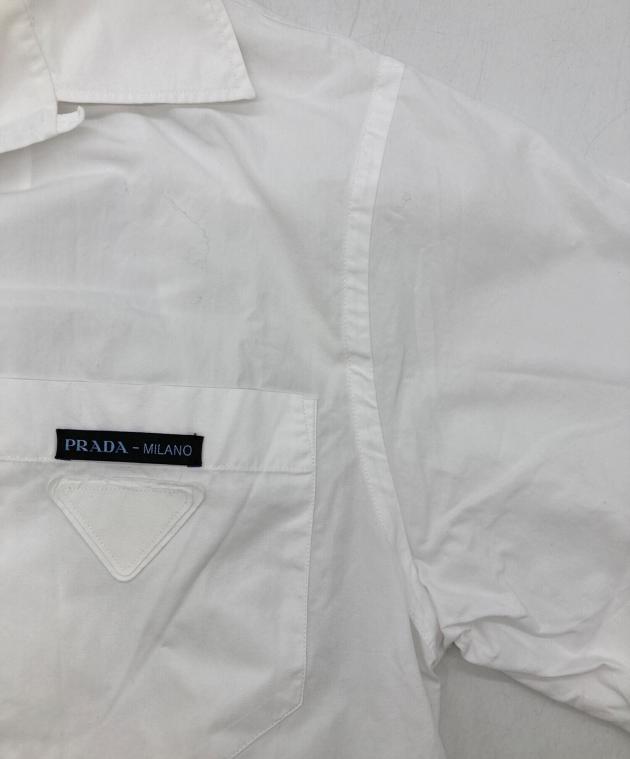 中古・古着通販】PRADA (プラダ) ロゴパッチ コットン オープンカラー