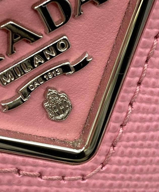 未使用 プラダ SPAZZOLATO 1BH188 トライアングルロゴ レザー ピンク 2way ショルダーバッグ 0374【中古】PRADA 中古・古着通販】PRADA (プラダ) レザー トートバッグ ピンクベージュ