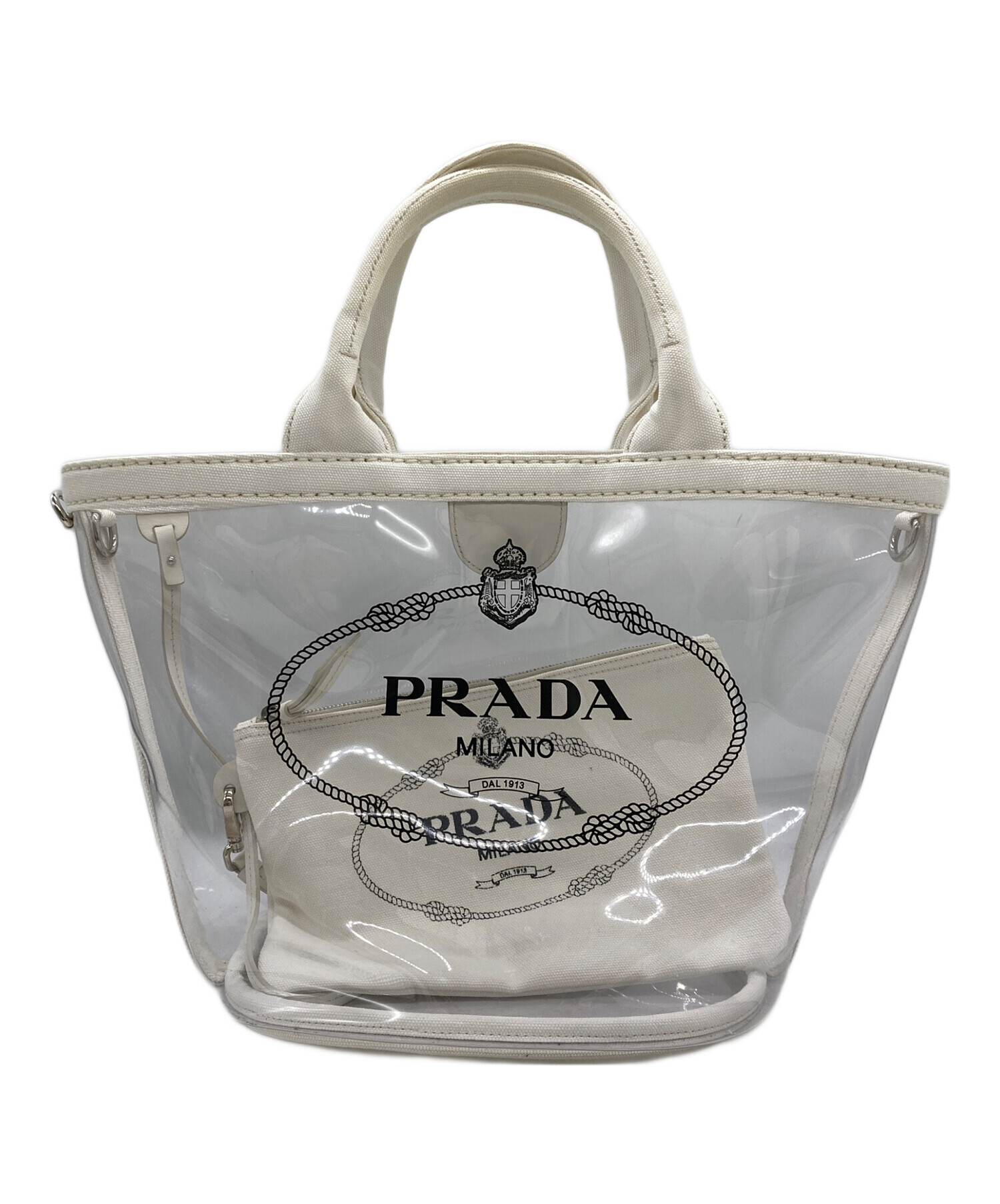 PRADAプレックス カナパ ファブリック 2wayクリアバッグ プラダ PRADA バッグ CANAPA PLEX S FABRIC HANDBAG カナパ プレックス