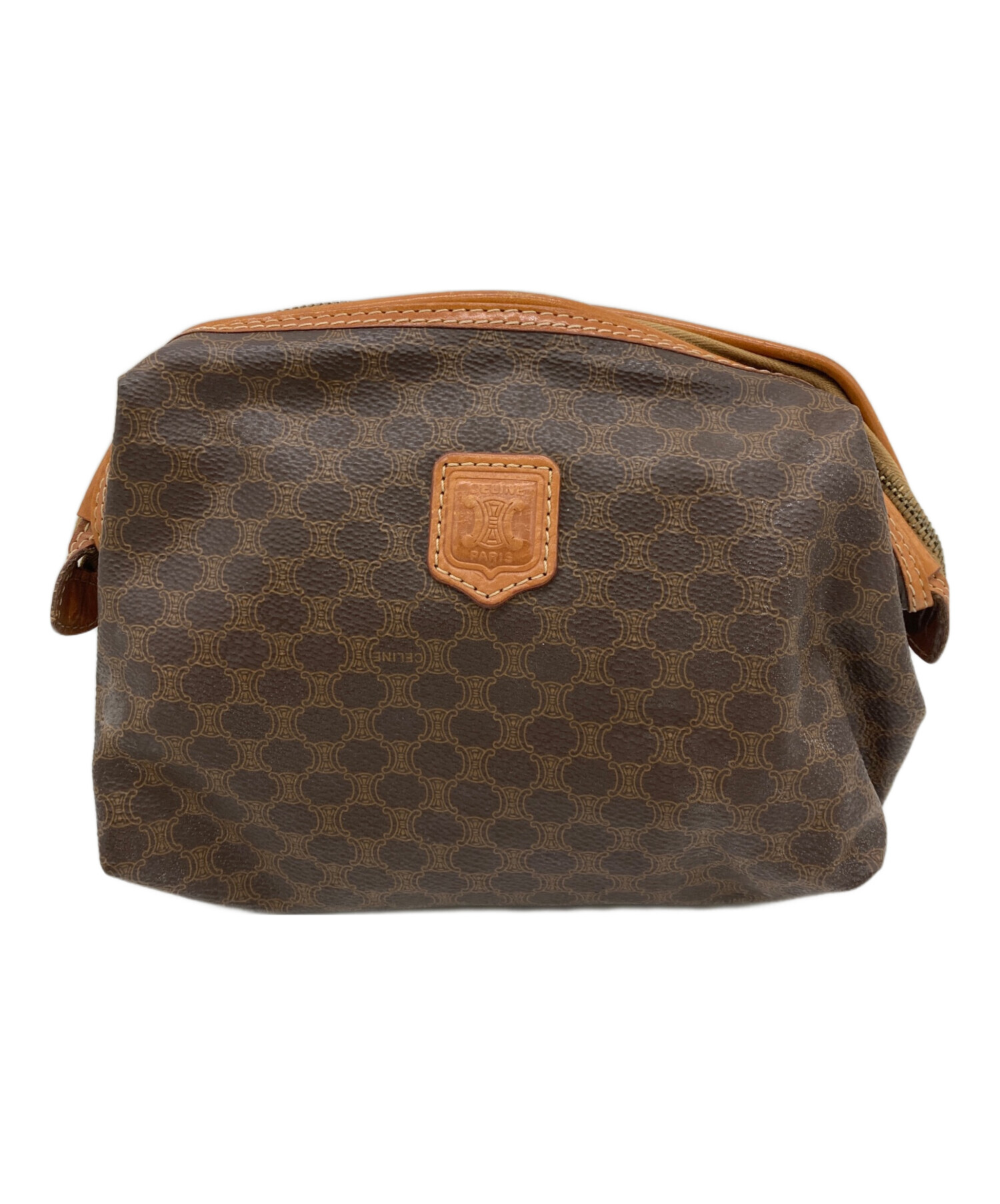 CELINE セリーヌ マカダム柄 クラッチバッグ ポーチ ブラウン　トリオンフ 中古・古着通販】CELINE (セリーヌ) 【OLD】マカダム柄トリオンフ