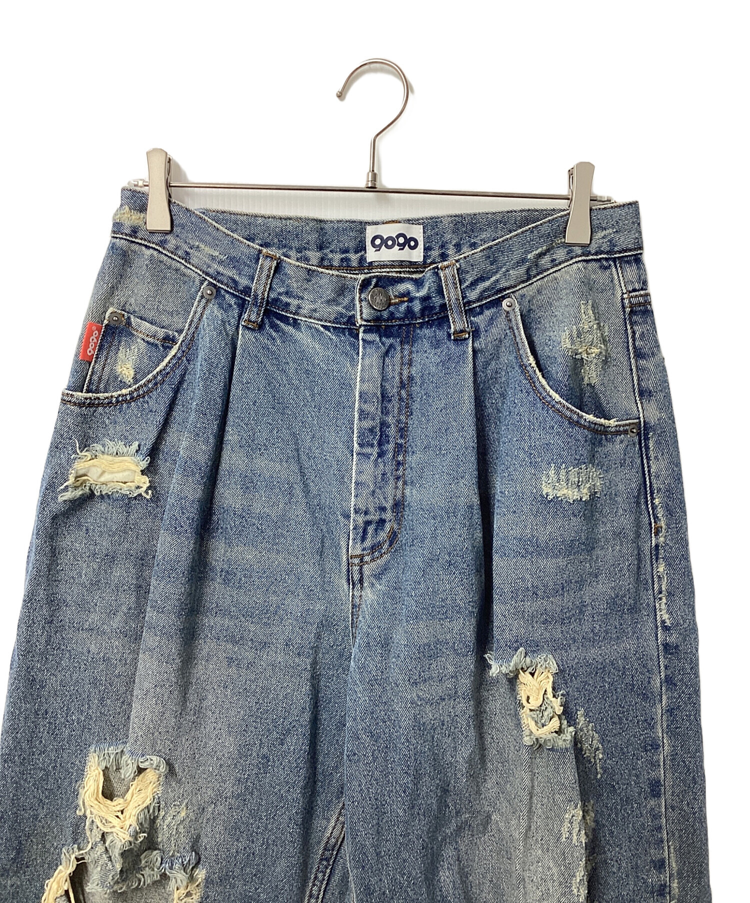 中古・古着通販】9090 (9090) King Logo Damage Buggy Denim 
