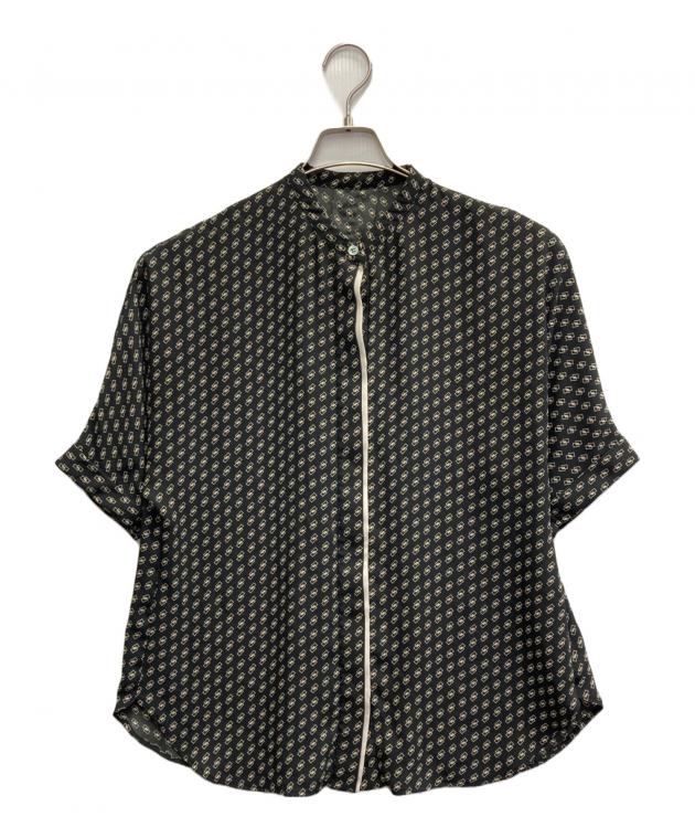 SALE【ICB】BackSatinAmunzen 5分袖バンドカラーブラウス 中古・古着 