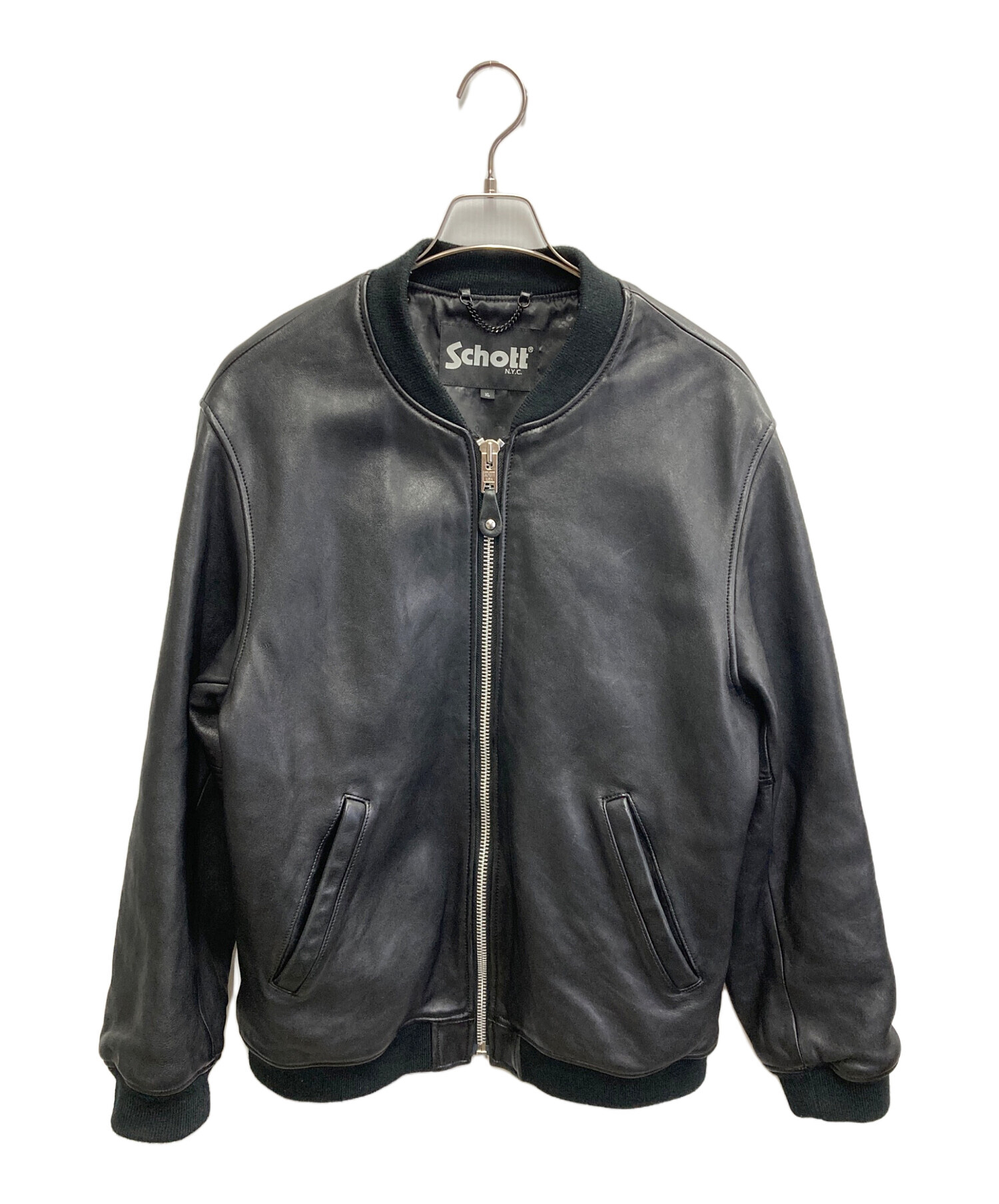 中古・古着通販】Schott (ショット) LEATHER BOWERY JACKET ブラック