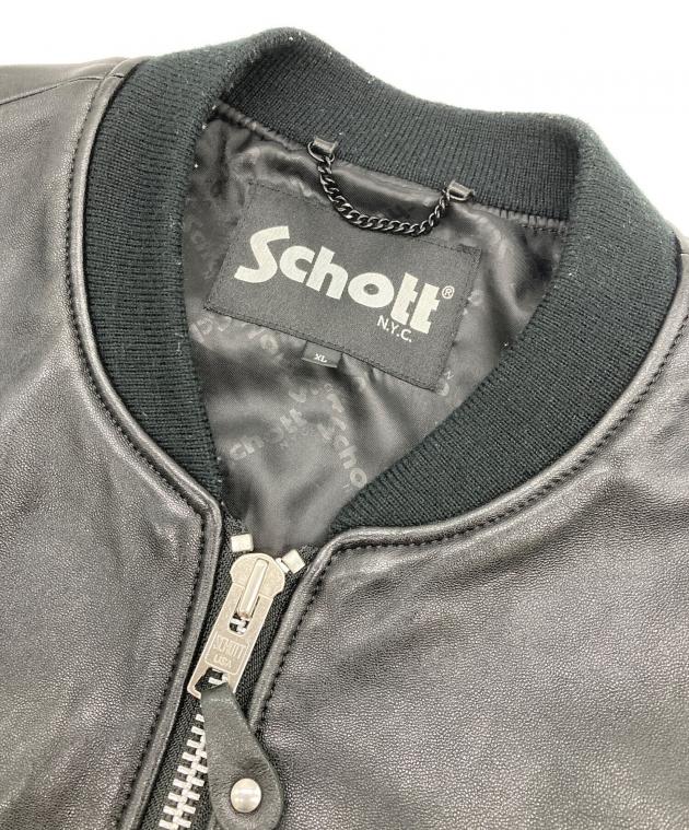 中古・古着通販】Schott (ショット) LEATHER BOWERY JACKET ブラック