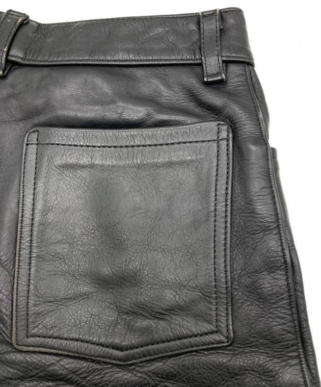 バンソンVANSONレザーパンツ　ヴィンテージ　黒 サイズ32 中古・古着通販】VANSON (バンソン) レザーパンツ ブラック サイズ:30