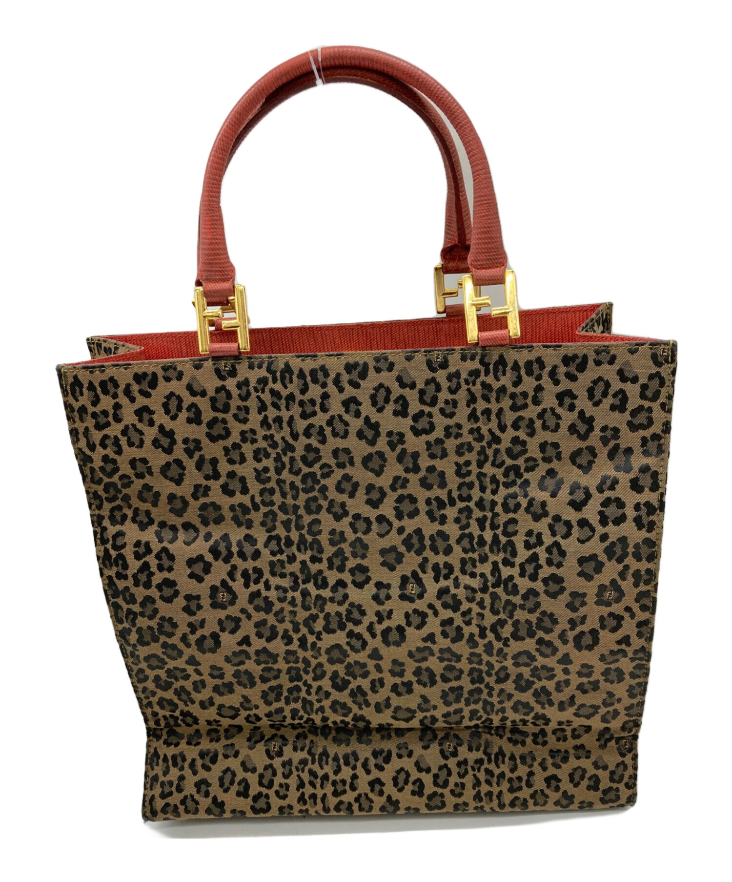 希少 フェンディ トートバッグ ハンドバッグ ヒョウ柄 ヴィンテージ ブラウン 中古・古着通販】FENDI (フェンディ) OLDレオパードハンドバッグ