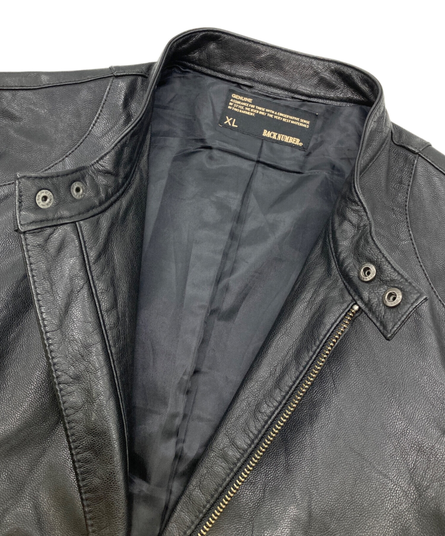 完売！BACK NUMBER 羊革 ライダース ジャケット バックナンバー XL 中古・古着通販】BACK NUMBER (バックナンバー) レザージャケット