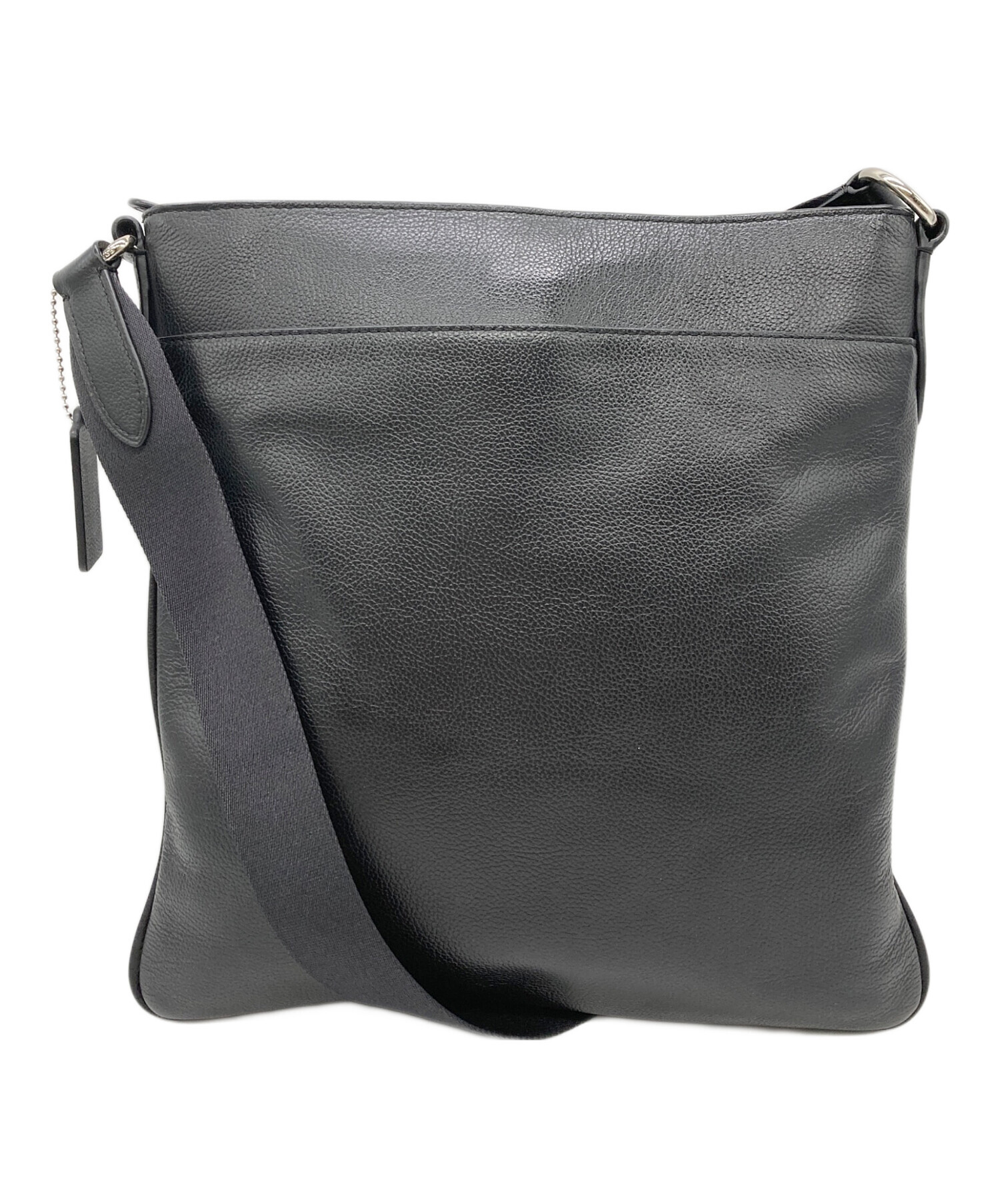 中古・古着通販】COACH (コーチ) レザーショルダーバッグ ブラック