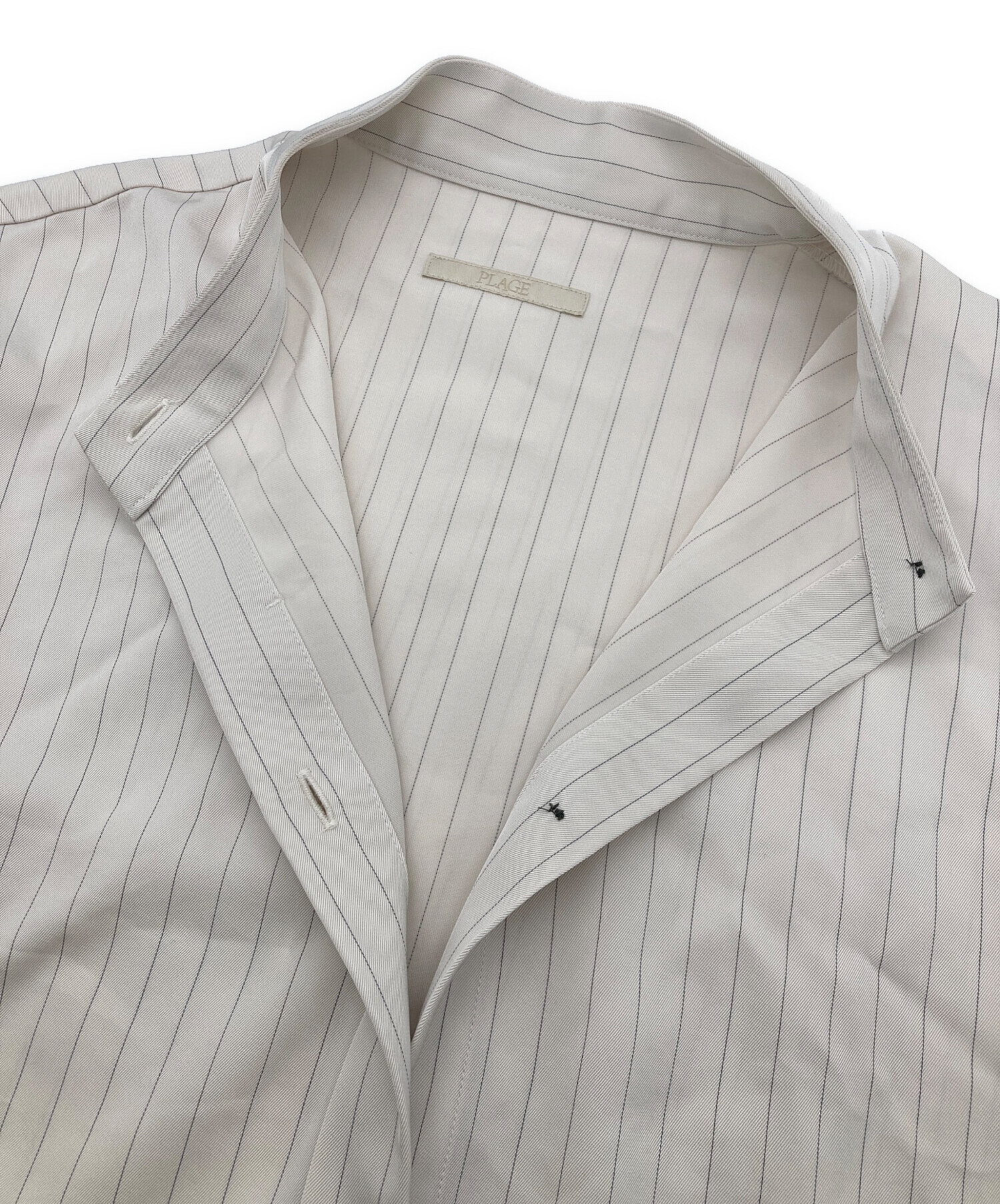 中古・古着通販】Plage (プラージュ) Pin stripeバンドカラーシャツ