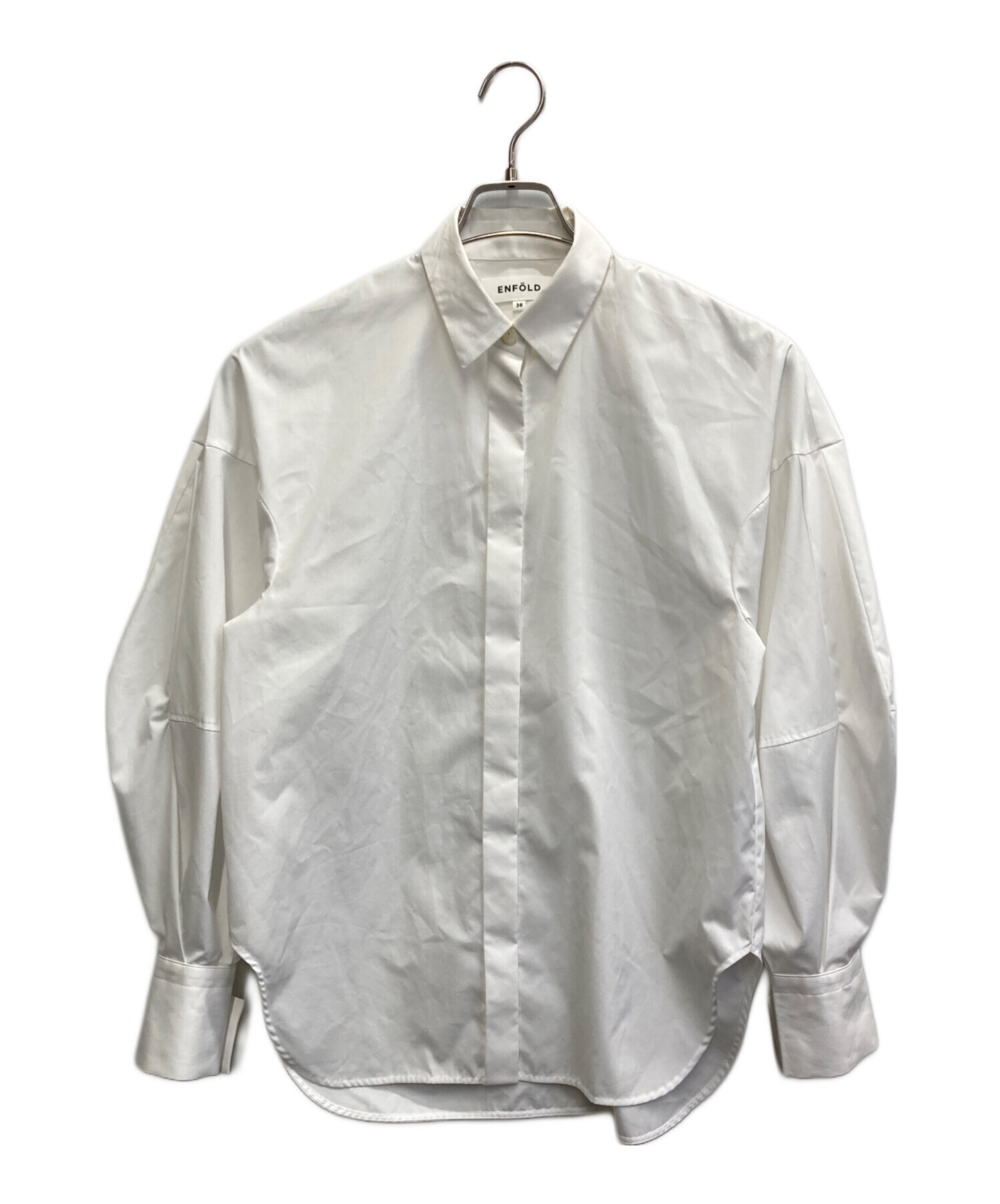 中古・古着通販】ENFOLD (エンフォルド) SOLID-SLEEVE SHIRT ホワイト
