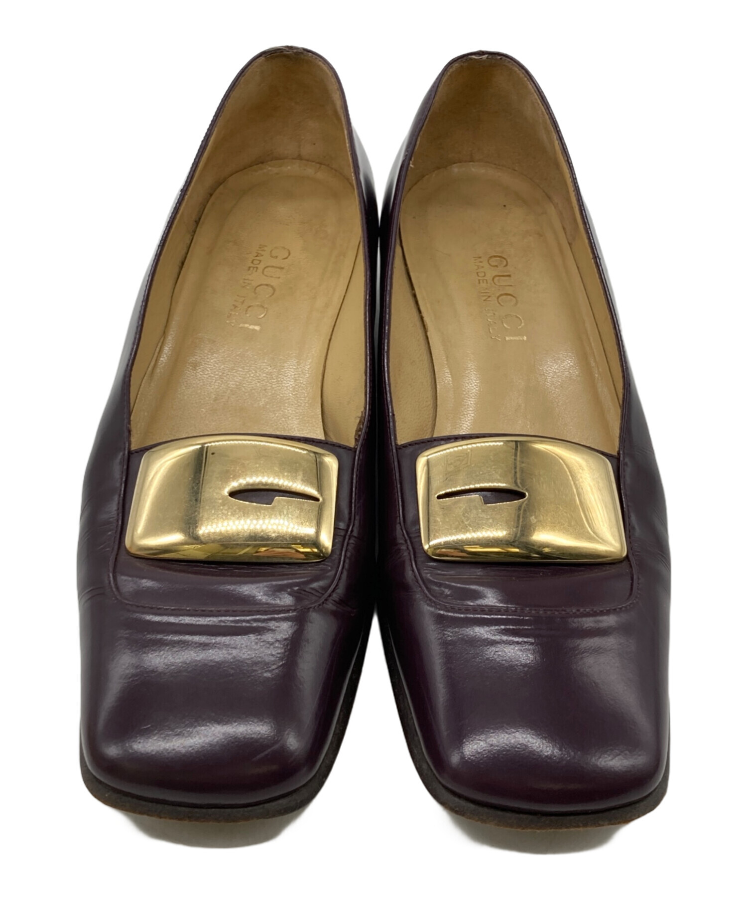 中古・古着通販】GUCCI (グッチ) レザーパンプス ブラウン サイズ:36 中古・古着通販】GUCCI (グッチ) レザーパンプス ブラウン サイズ:36