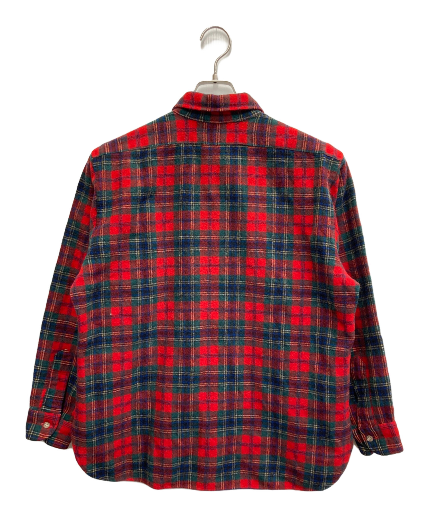 t*8様 50S Pendleton 100%ウール チェックシャツ 赤緑 猫目 中古・古着通販】PENDLETON (ペンドルトン) フランネルチェックシャツ