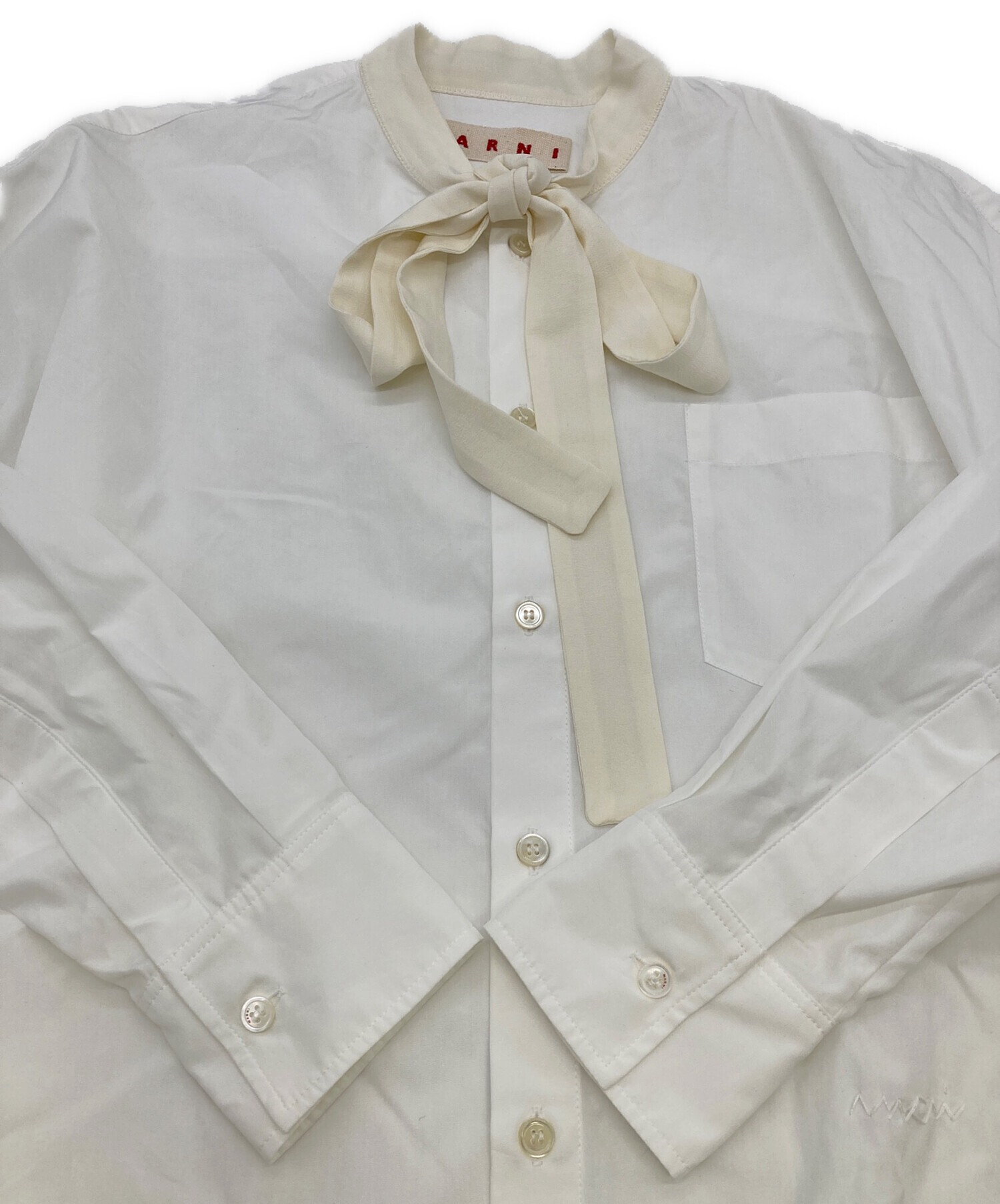 中古・古着通販】MARNI (マルニ) ボウタイコットンシャツ ホワイト 