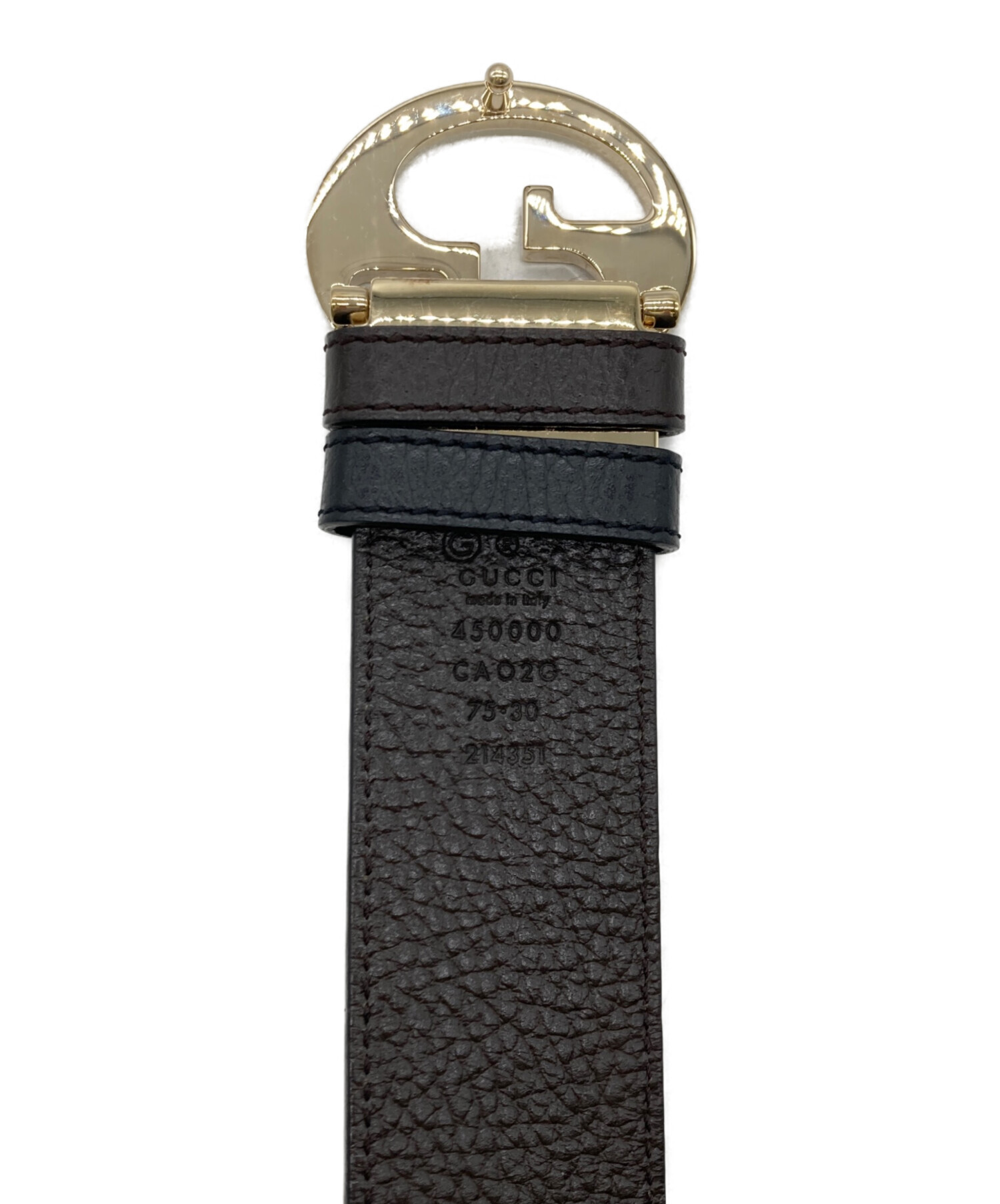 中古・古着通販】GUCCI (グッチ) GGロゴリバーシブルベルト ブラック 中古・古着通販】GUCCI (グッチ) GGロゴリバーシブルベルト ブラック