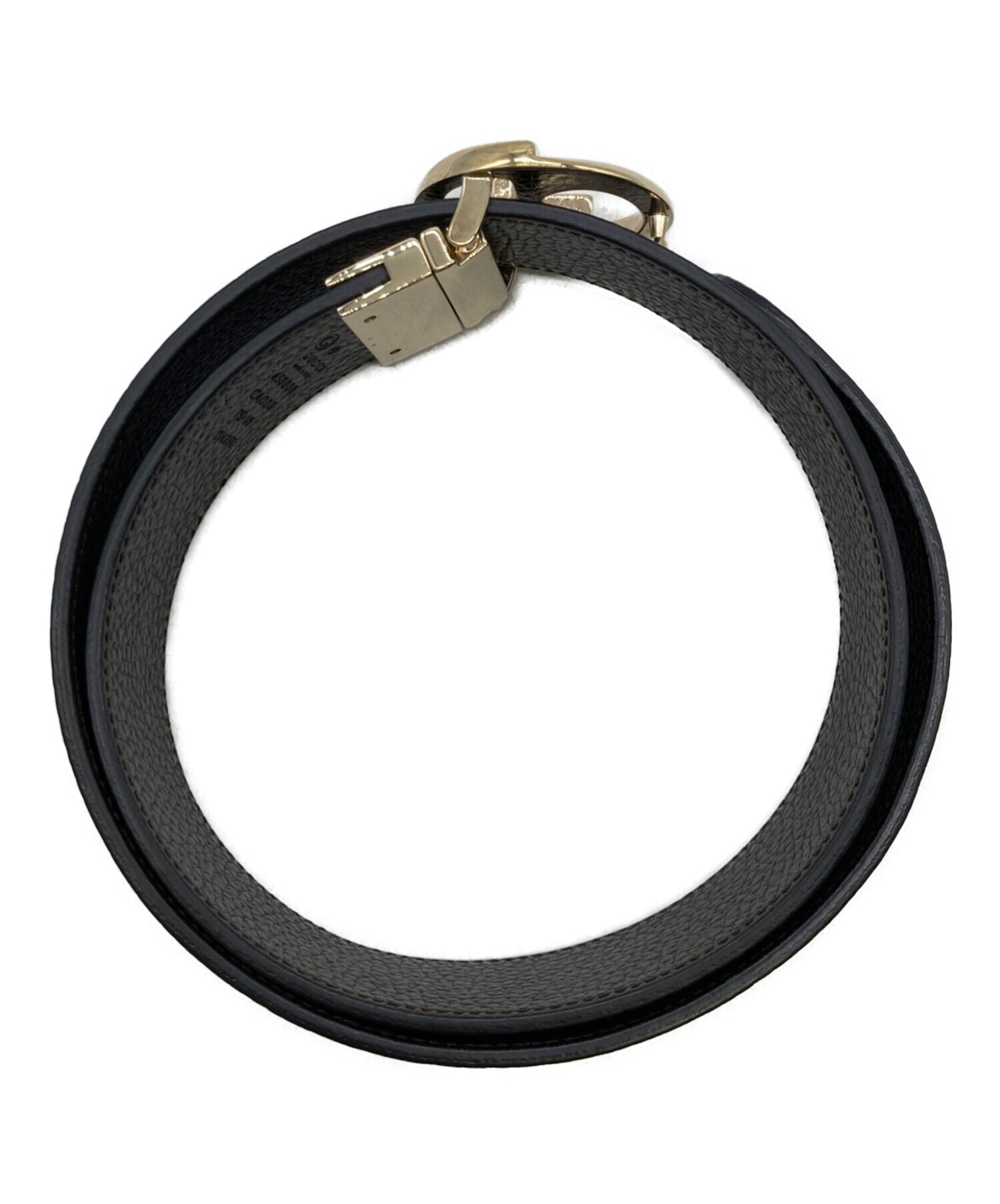 中古・古着通販】GUCCI (グッチ) GGロゴリバーシブルベルト ブラック