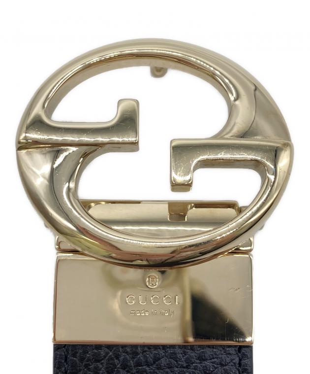 中古・古着通販】GUCCI (グッチ) GGロゴリバーシブルベルト ブラック