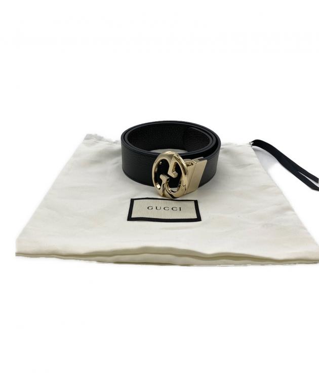 中古・古着通販】GUCCI (グッチ) GGロゴリバーシブルベルト ブラック