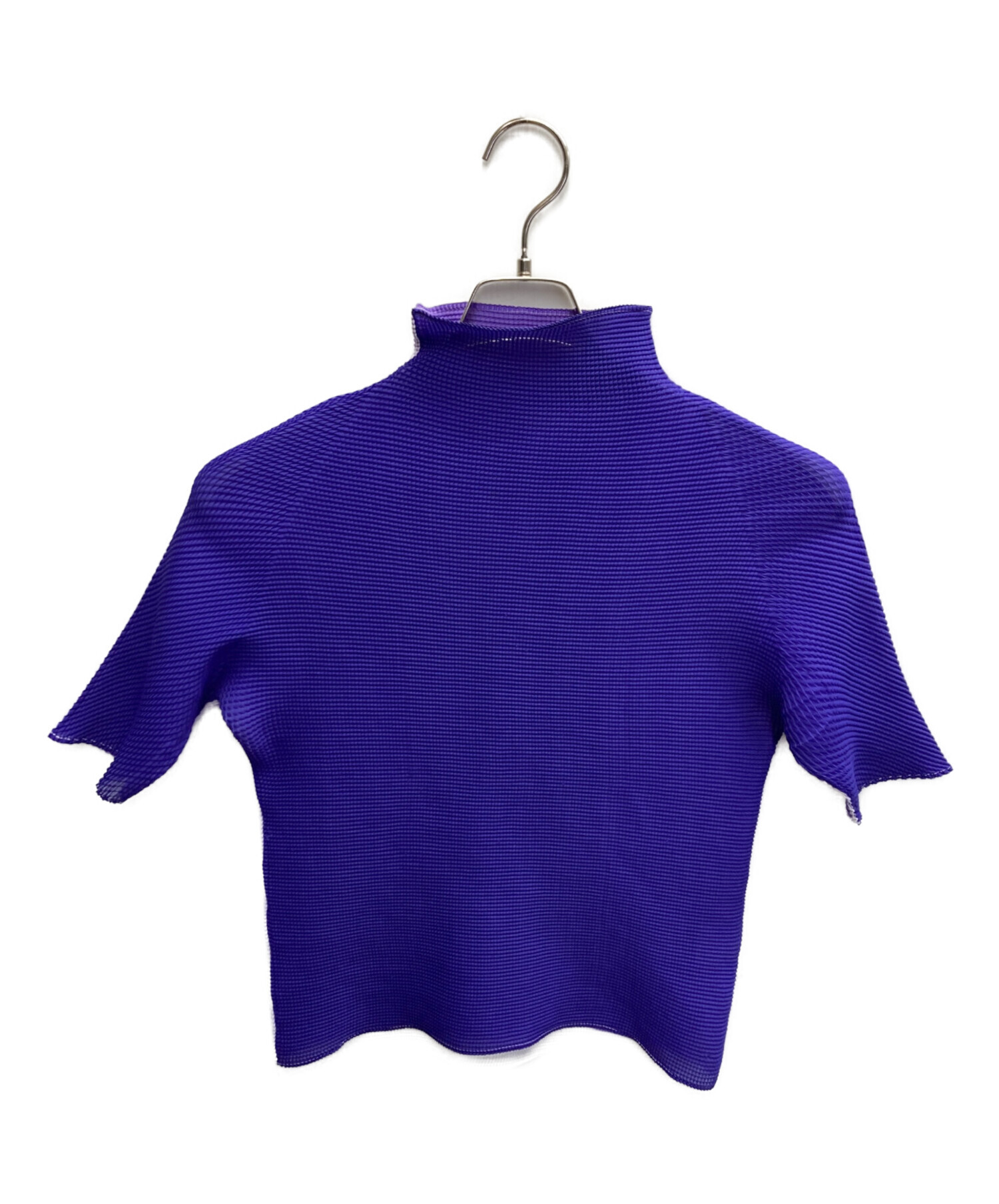 せ*ん様 ISSEY MIYAKE　プリーツプリーズ　青紫色 プリーツ 半袖カッ 中古・古着通販】ISSEY MIYAKE PLEATS(T.) (イッセイミヤケ プリーツ