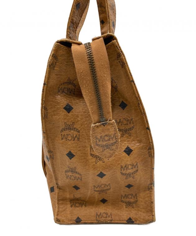 MCM エムシーエム モノグラム レザー トートバッグ ブラウン 中古・古着通販】MCM (エムシーエム) モノグラム 柄 トートバッグ