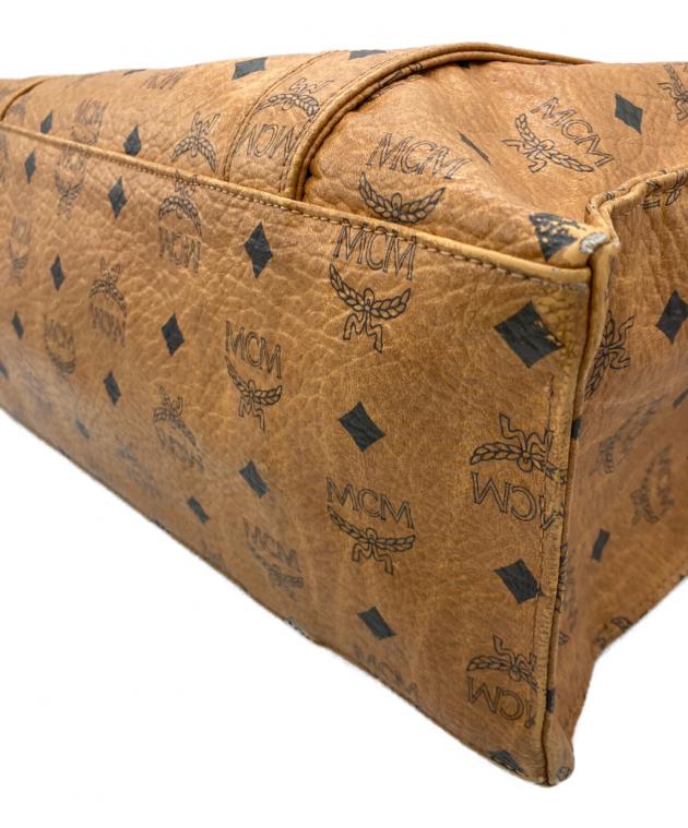 MCM エムシーエム モノグラム レザー トートバッグ ブラウン 中古・古着通販】MCM (エムシーエム) モノグラム 柄 トートバッグ