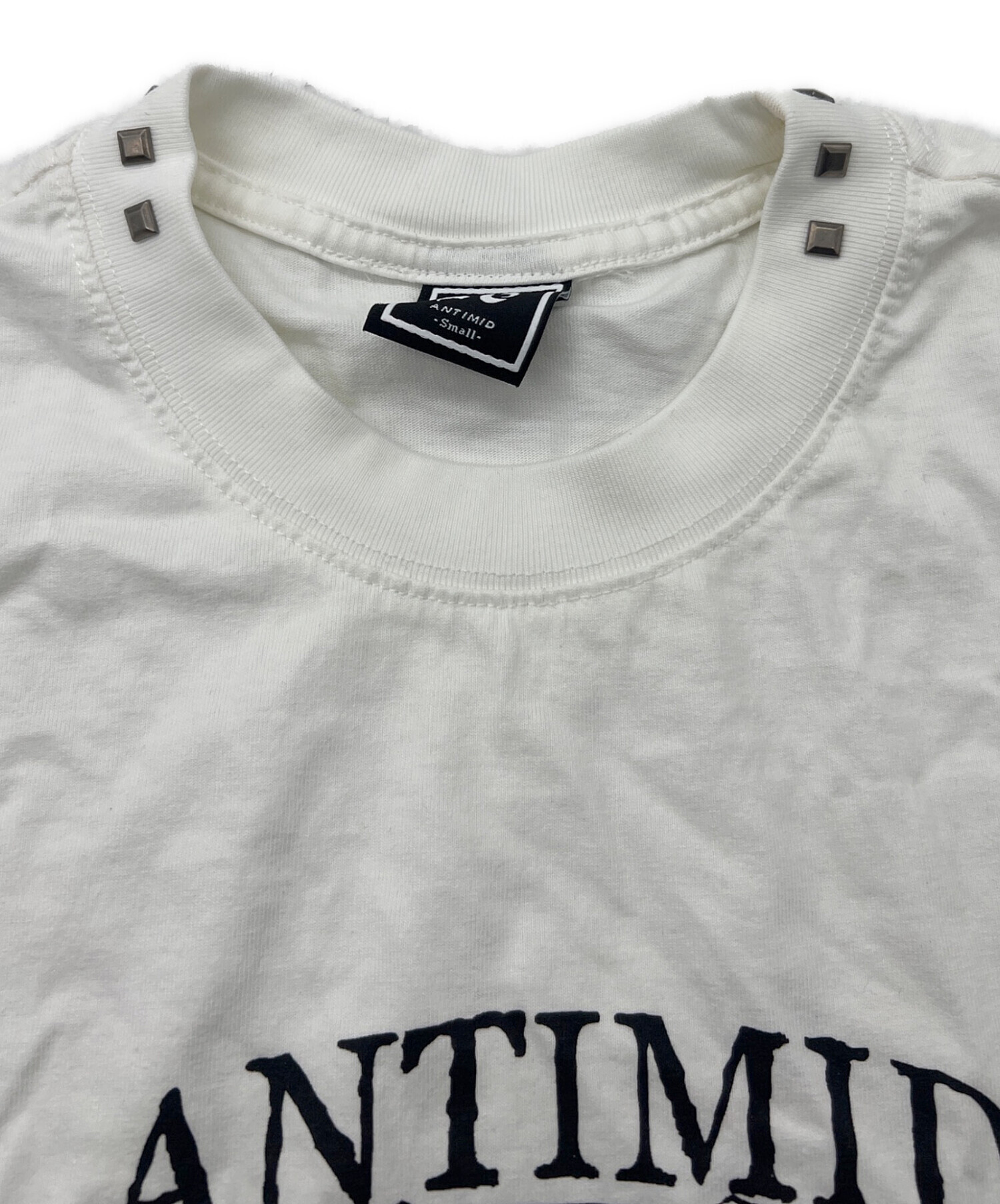 中古・古着通販】ANTIMID (アンチミッド) スタッズTEE ホワイト サイズ