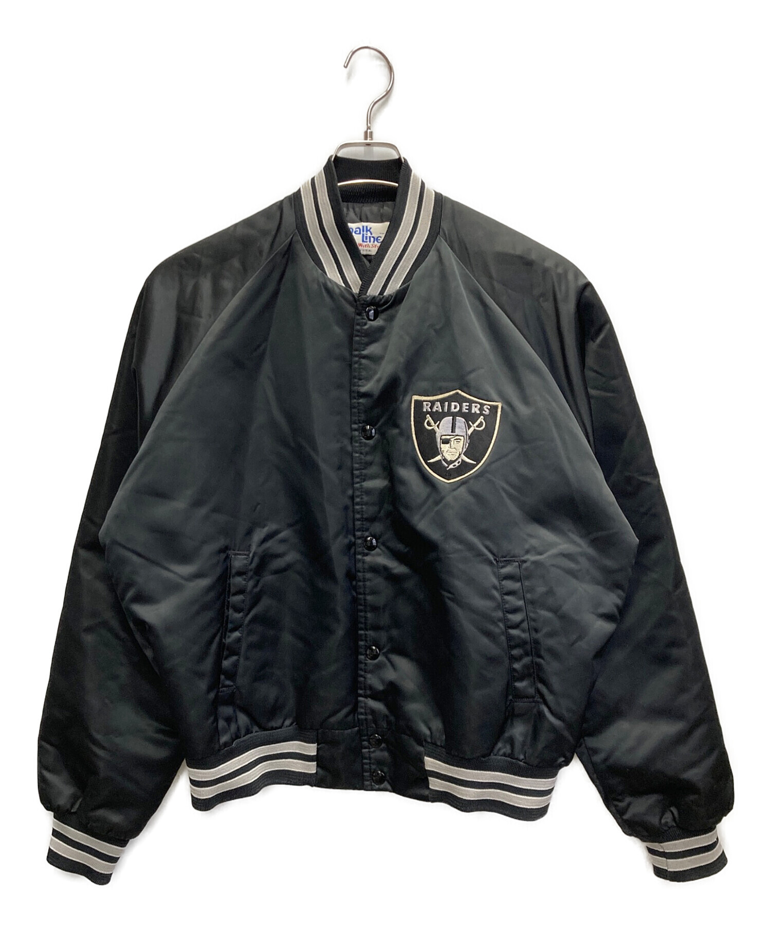 90s USA製 RAIDERS スタジャン chalk line ブラックL 中古・古着通販】Chalk Line (チョークライン) 90s RAIDERS NYLON