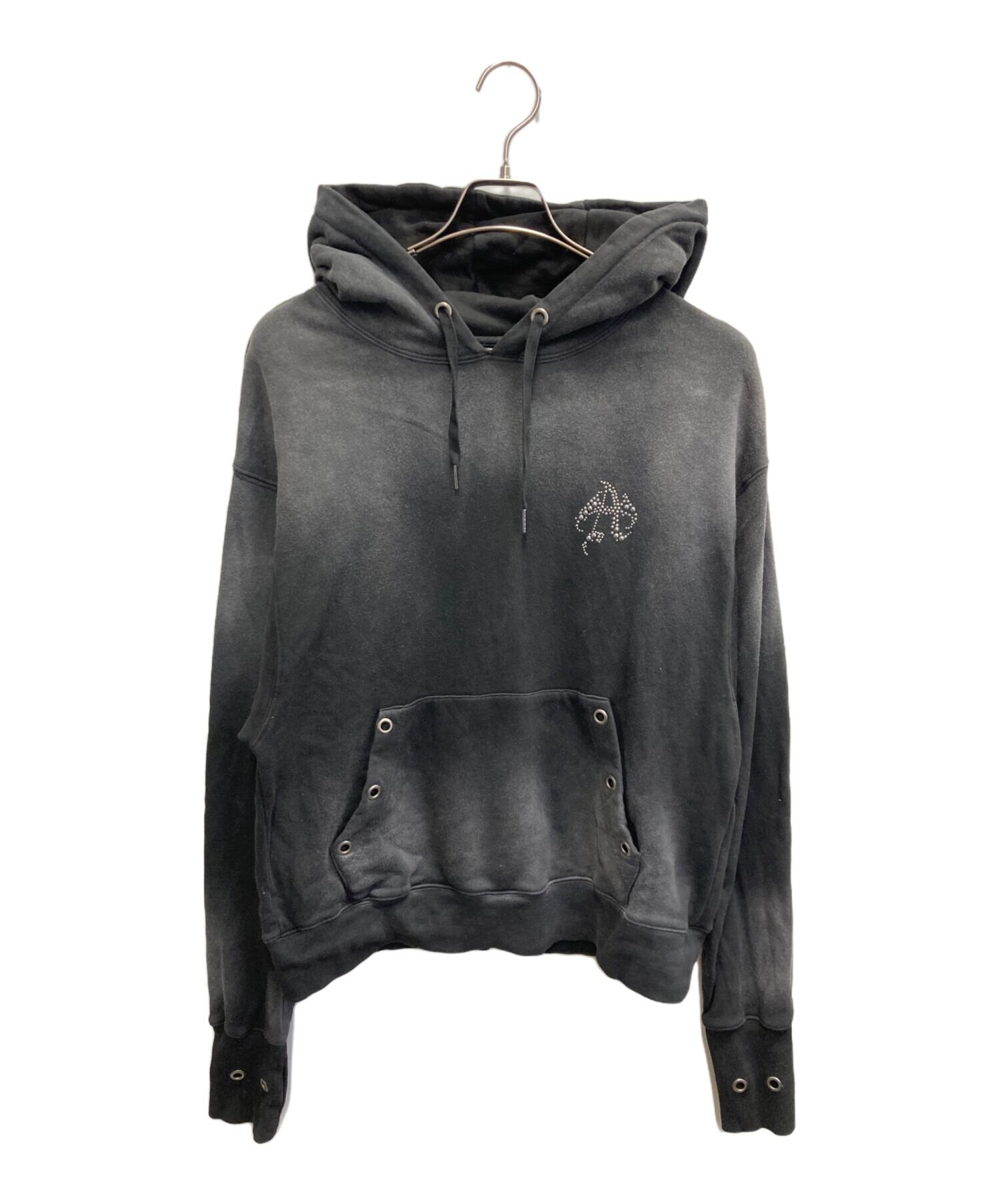 ANTIMID グレー パーカー Lサイズ 中古・古着通販】ANTIMID (アンチミッド) PIGMENT STUDS HOODIE グレー