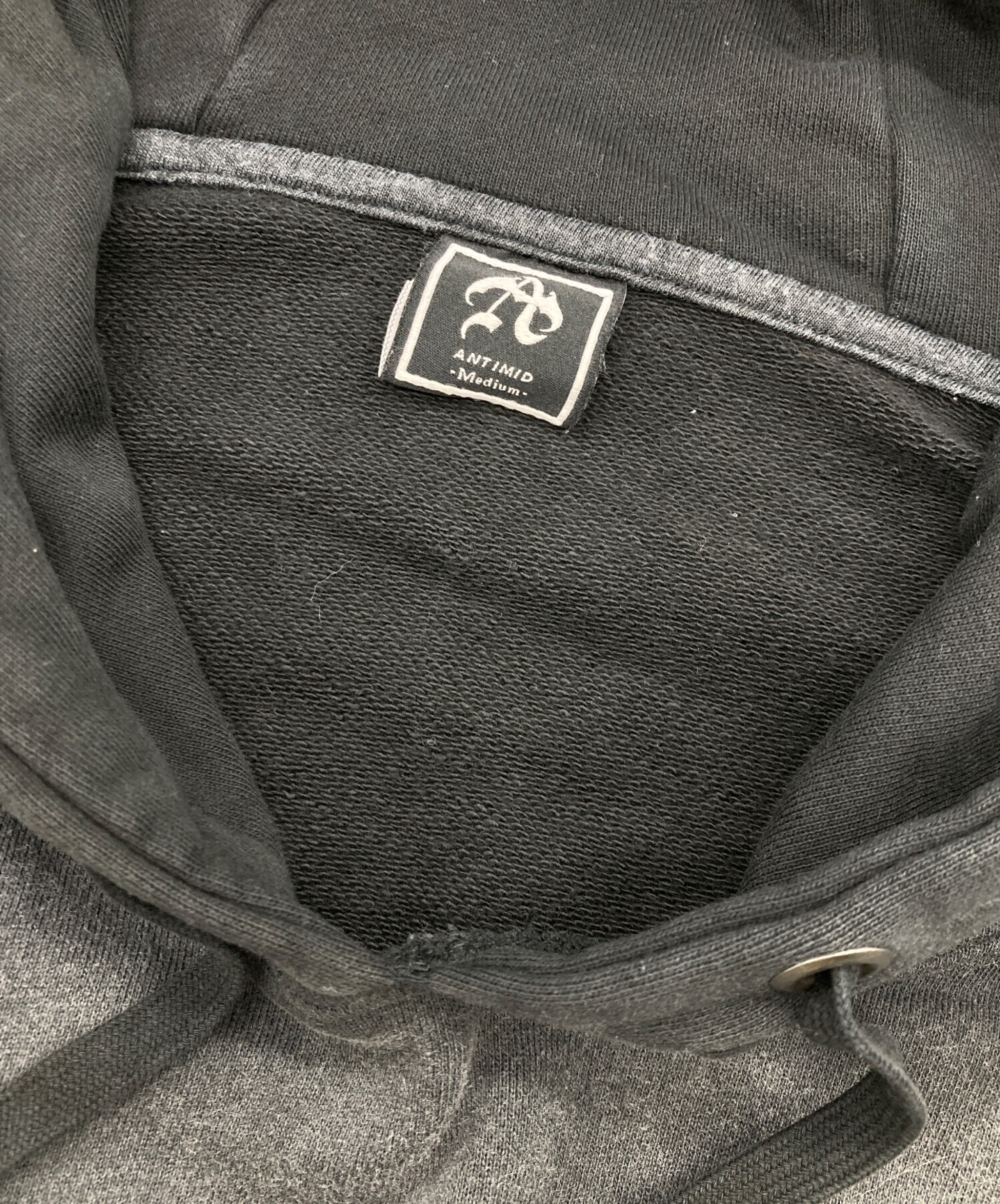 中古・古着通販】ANTIMID (アンチミッド) PIGMENT STUDS HOODIE グレー