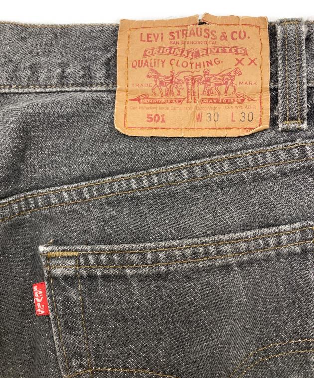 中古・古着通販】LEVI'S (リーバイス) 先染め501ブラックデニムパンツ
