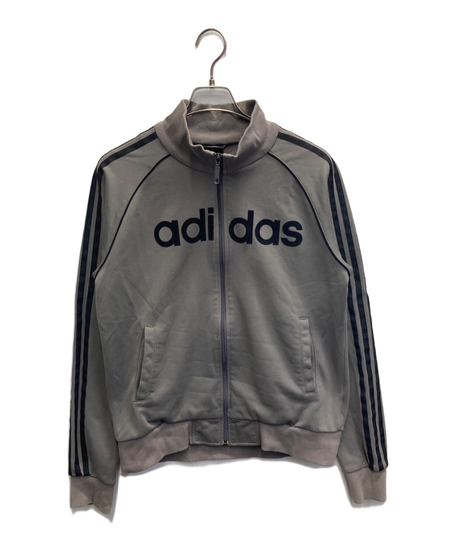 M-223  アディダス　トラックジャケット　古着　サイズL相当 中古・古着通販】adidas (アディダス) ロゴトラックジャケット グレー