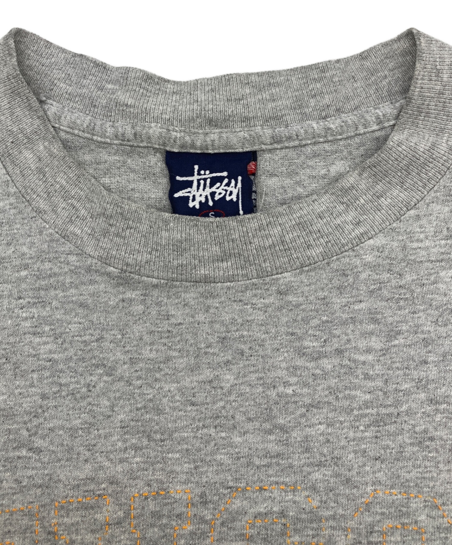 中古・古着通販】stussy (ステューシー) 紺タグ 刺繍Tシャツ グレー