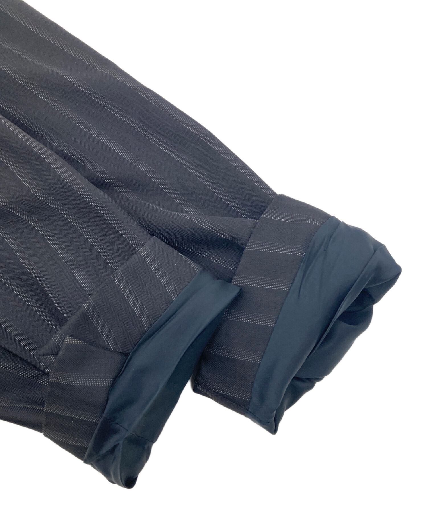 ゼニアダークネイビー ストライプ テーラードジャケット 中古・古着通販】ZEGNA (ゼニア) ストライプテーラードジャケット