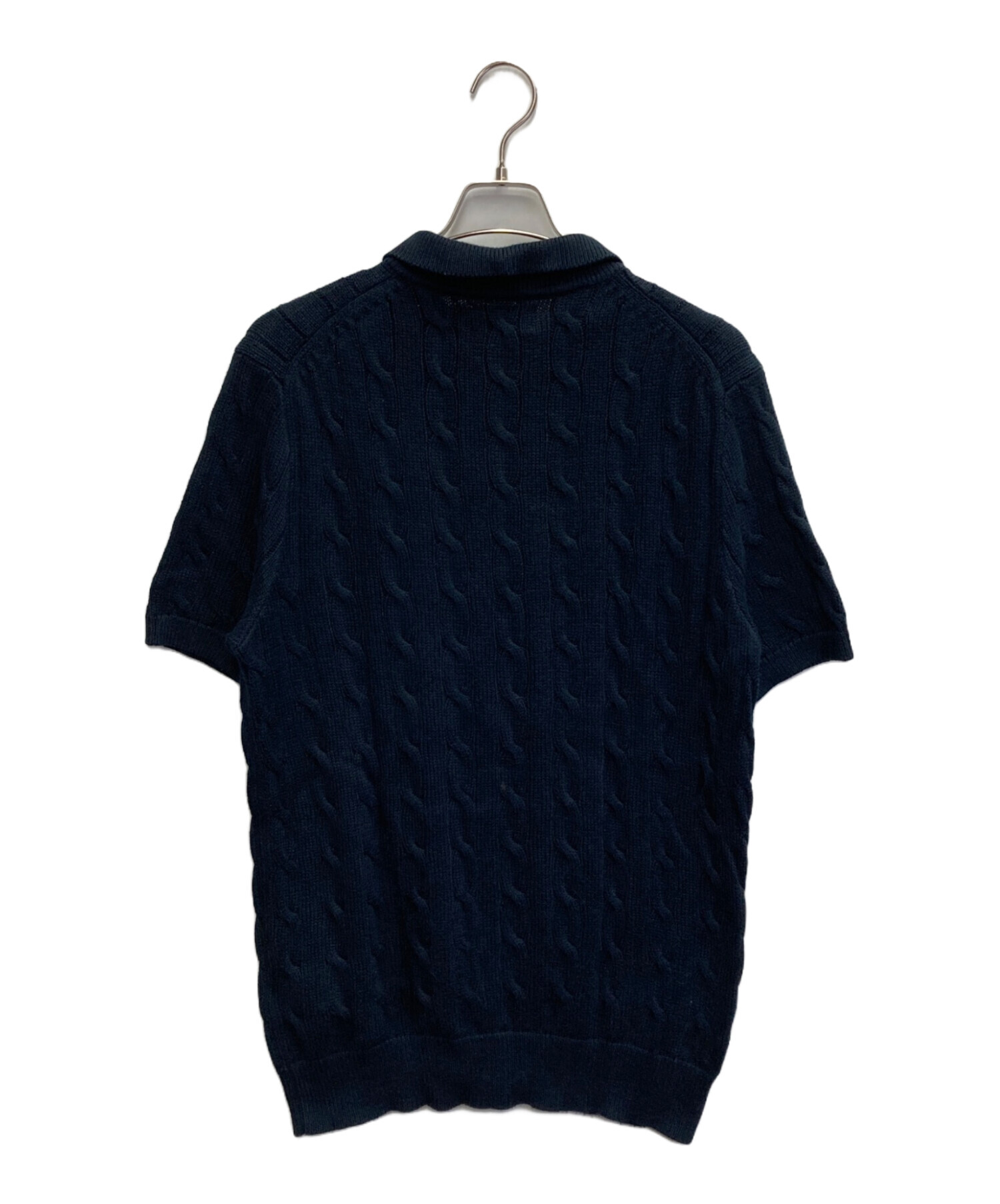 【正規品】ポロ ラルフローレン Sサイズ 黒ケーブルニット 半袖 中古・古着通販】POLO RALPH LAUREN (ポロ・ラルフローレン) 半袖