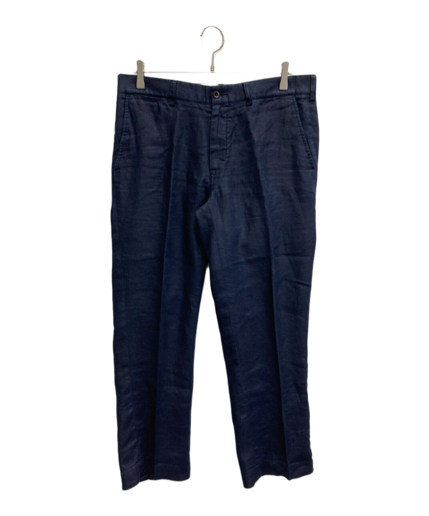 Ralph Lauren 2タック リネン100% スラックス パンツ ネイビー 中古・古着通販】POLO RALPH LAUREN (ポロ・ラルフローレン) リネン
