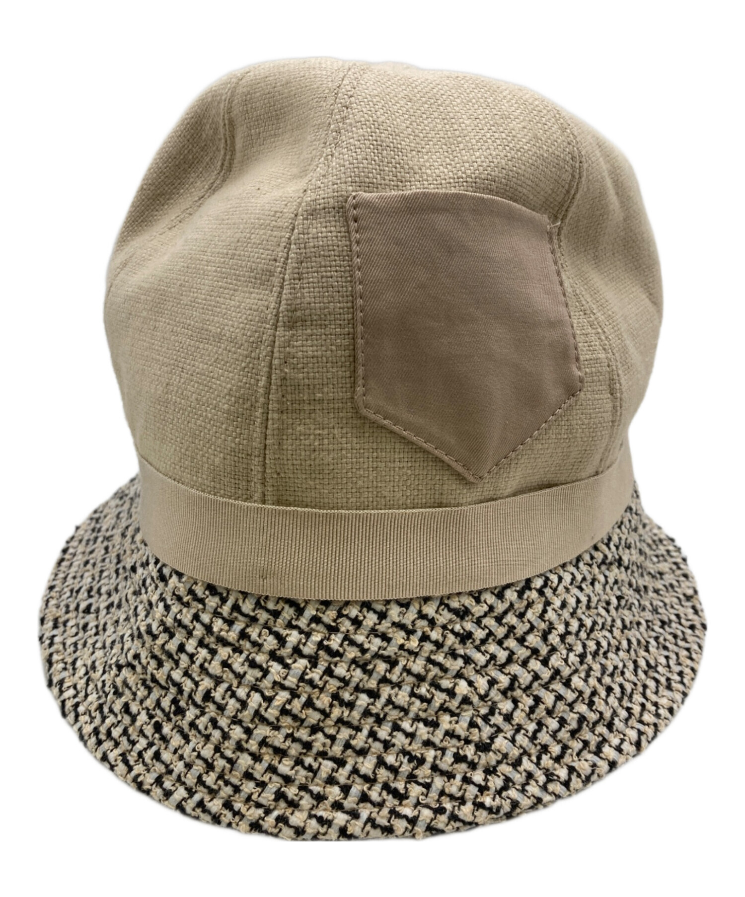 CHANEL ベイビーラム バケットハット 56 中古・古着通販】CHANEL (シャネル) ツイードミックスバケットハット