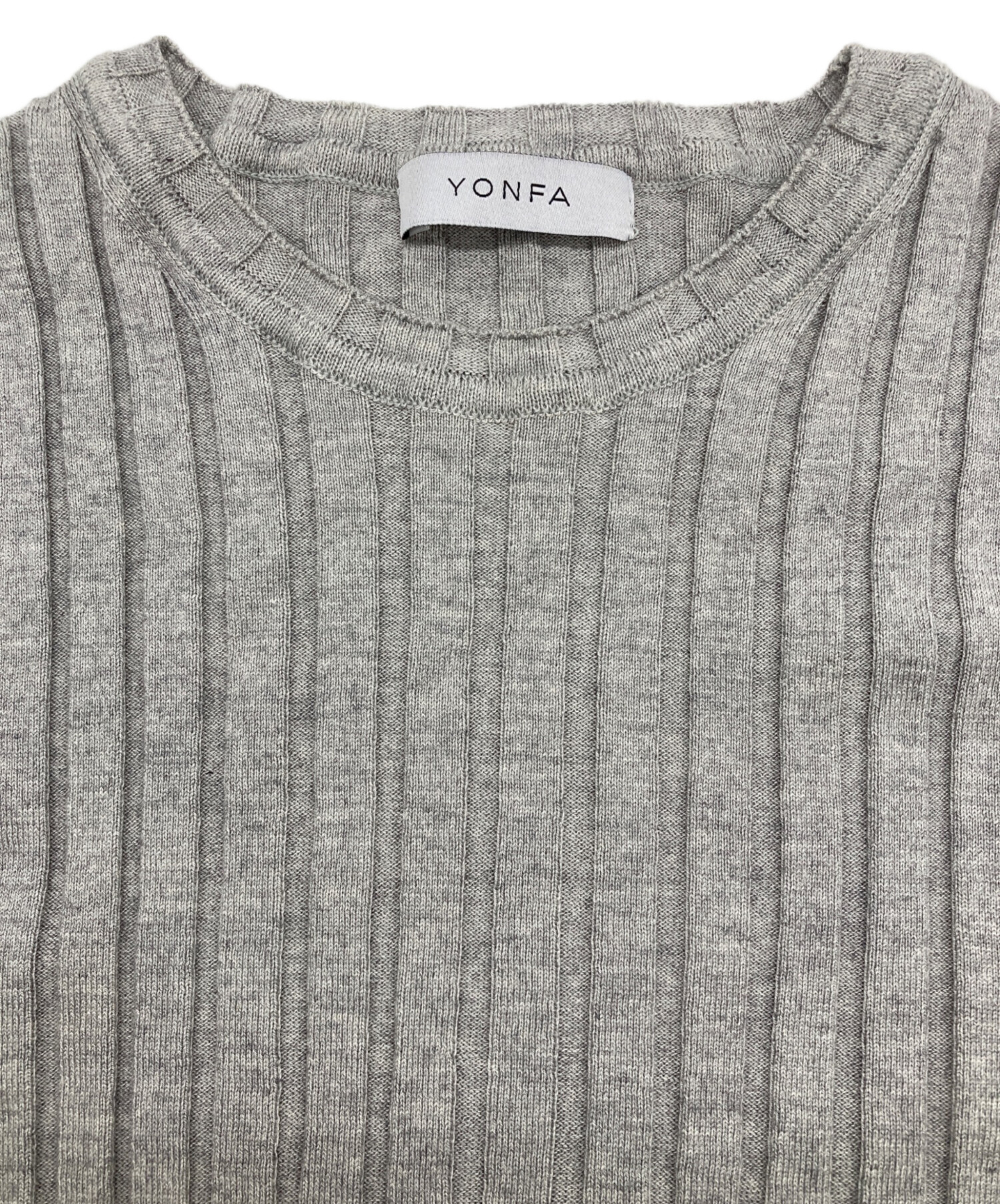 中古・古着通販】YONFA (ヨンファ) リブニット グレー サイズ:FREE