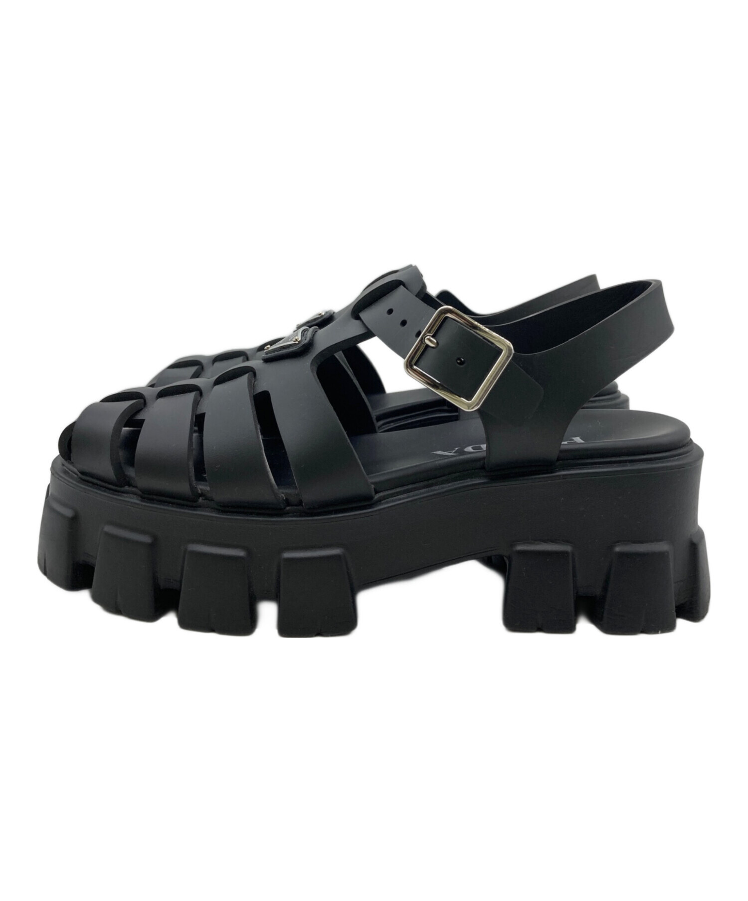 中古・古着通販】PRADA (プラダ) モノリスラバーサンダル ブラック