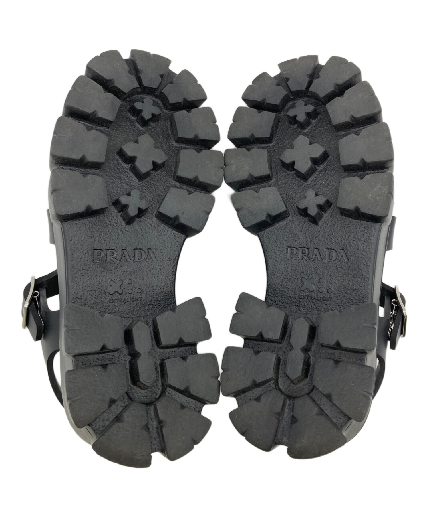 中古・古着通販】PRADA (プラダ) モノリスラバーサンダル ブラック