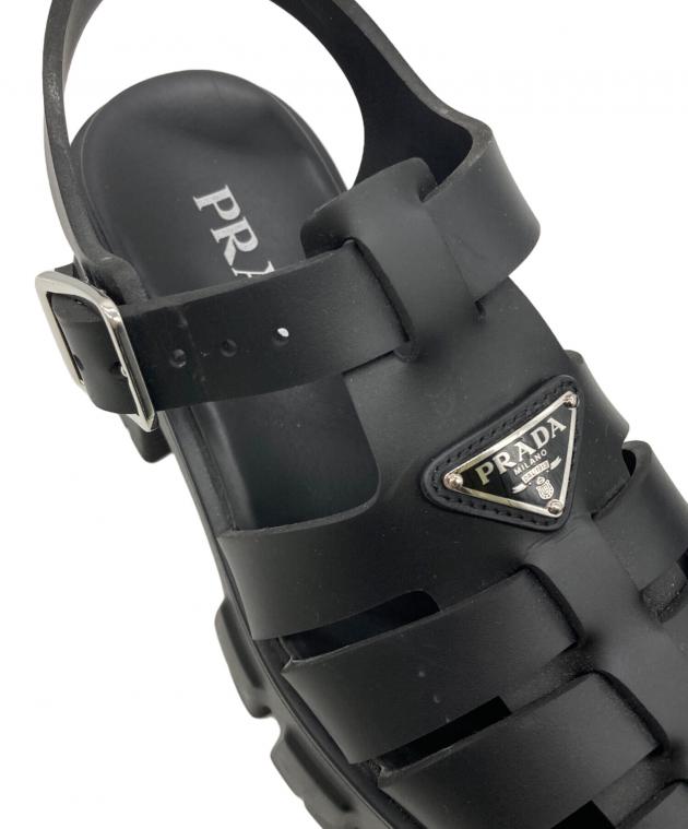 中古・古着通販】PRADA (プラダ) モノリスラバーサンダル ブラック