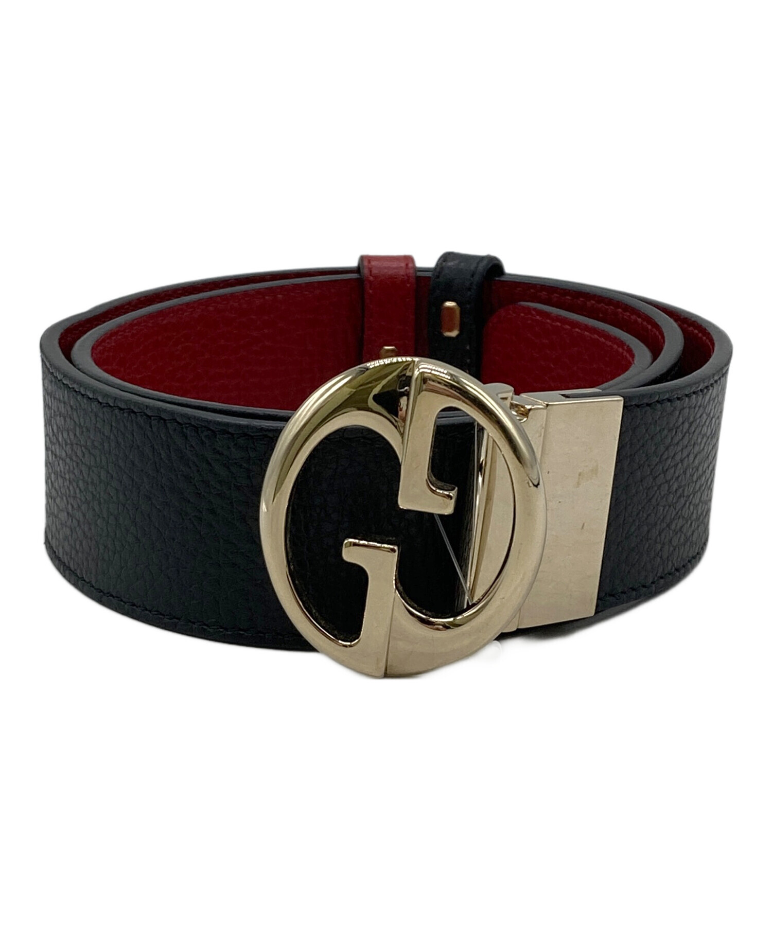 中古・古着通販】GUCCI (グッチ) GGロゴリバーシブルベルト レッド