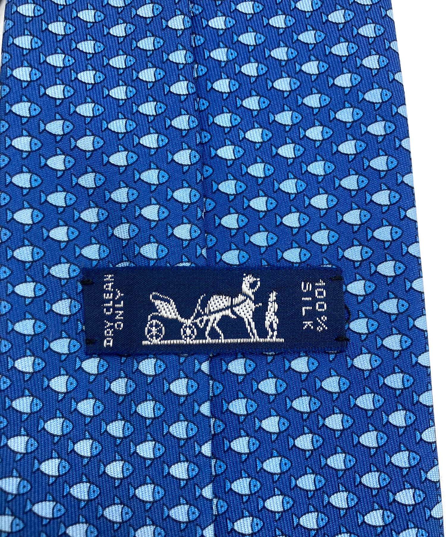 中古・古着通販】HERMES (エルメス) シルクネクタイ ブルー サイズ