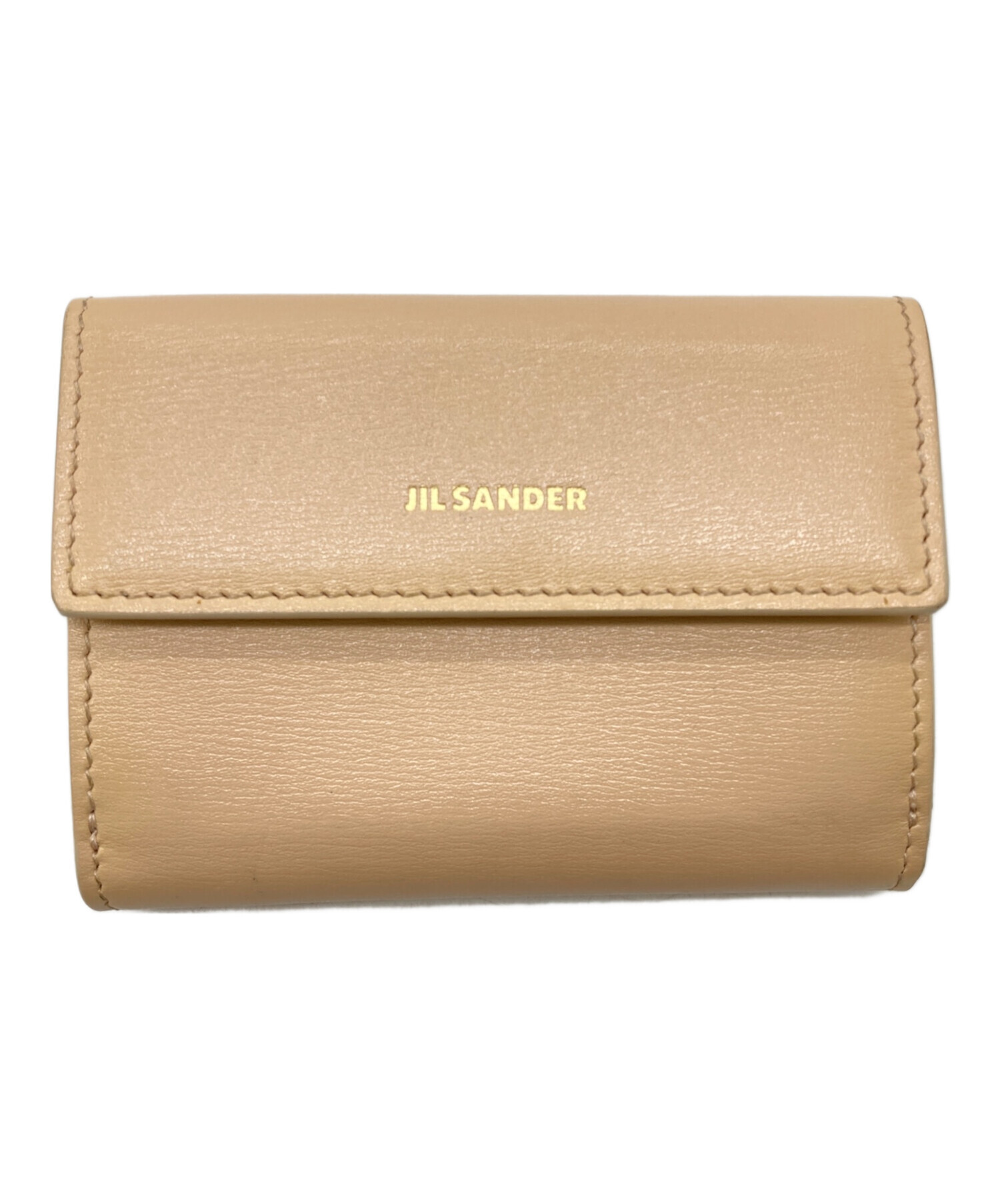 JIL SANDER ジルサンダー　財布　ベージュ二つ折り 中古・古着通販】JIL SANDER (ジルサンダー) 3つ折り財布 ベージュ
