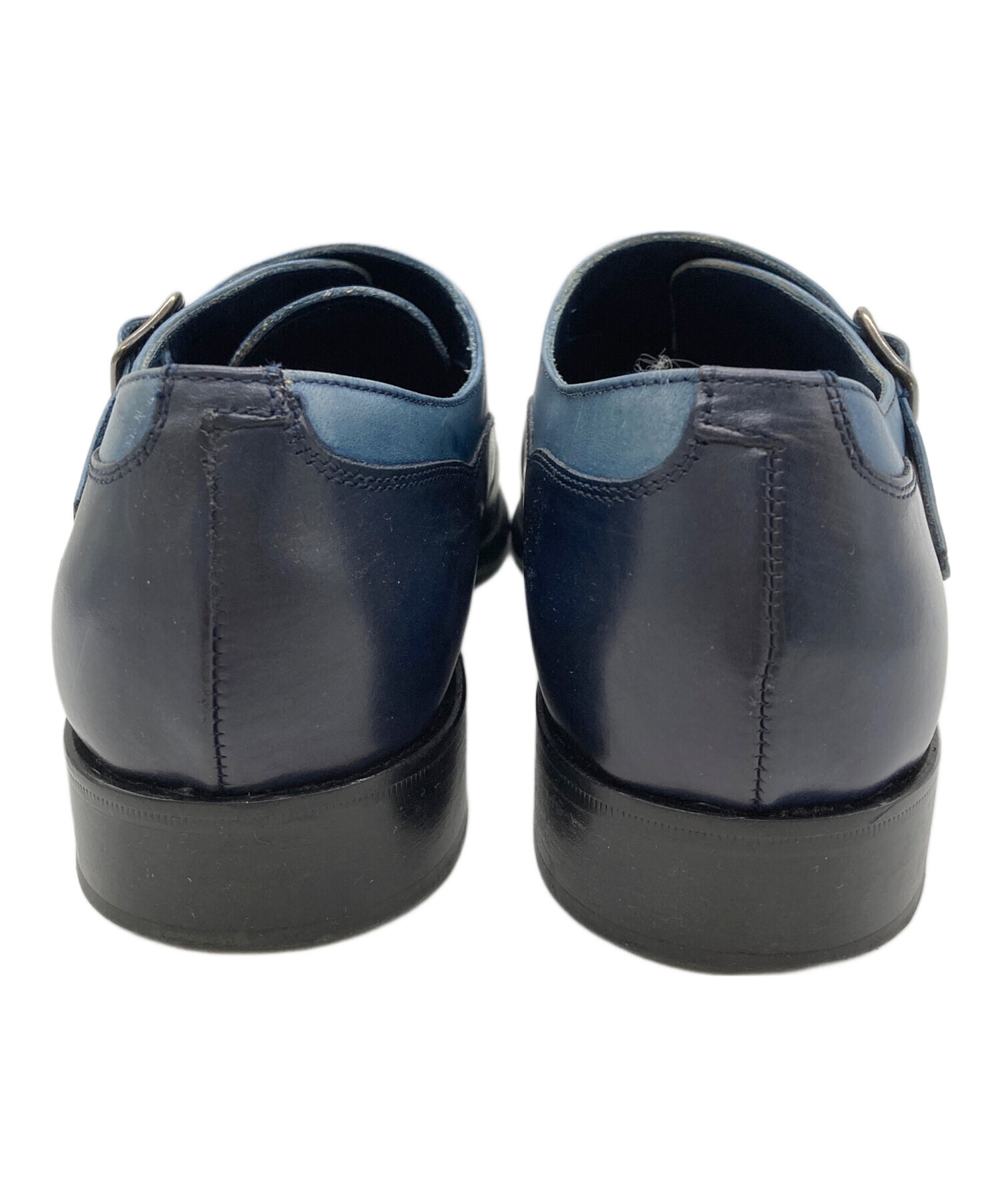 Paul Smith ダブルモンクストラップシューズ ブルー25.5 【値下げ】 中古・古着通販】Hilton (ヒルトン) ダブルモンクストラップシューズ