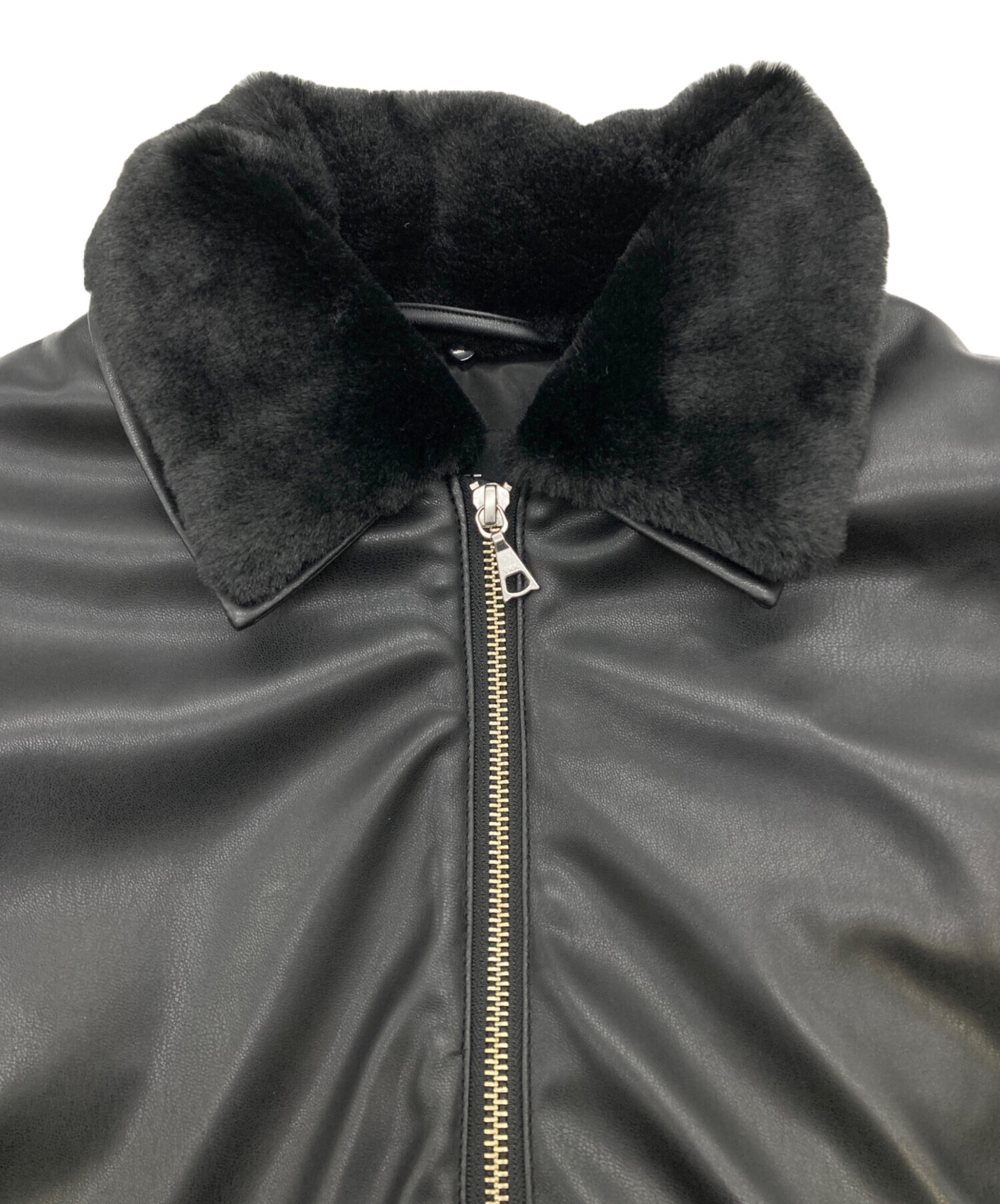 中古・古着通販】HARE (ハレ) フェイクレザーブルゾン ブラック サイズ