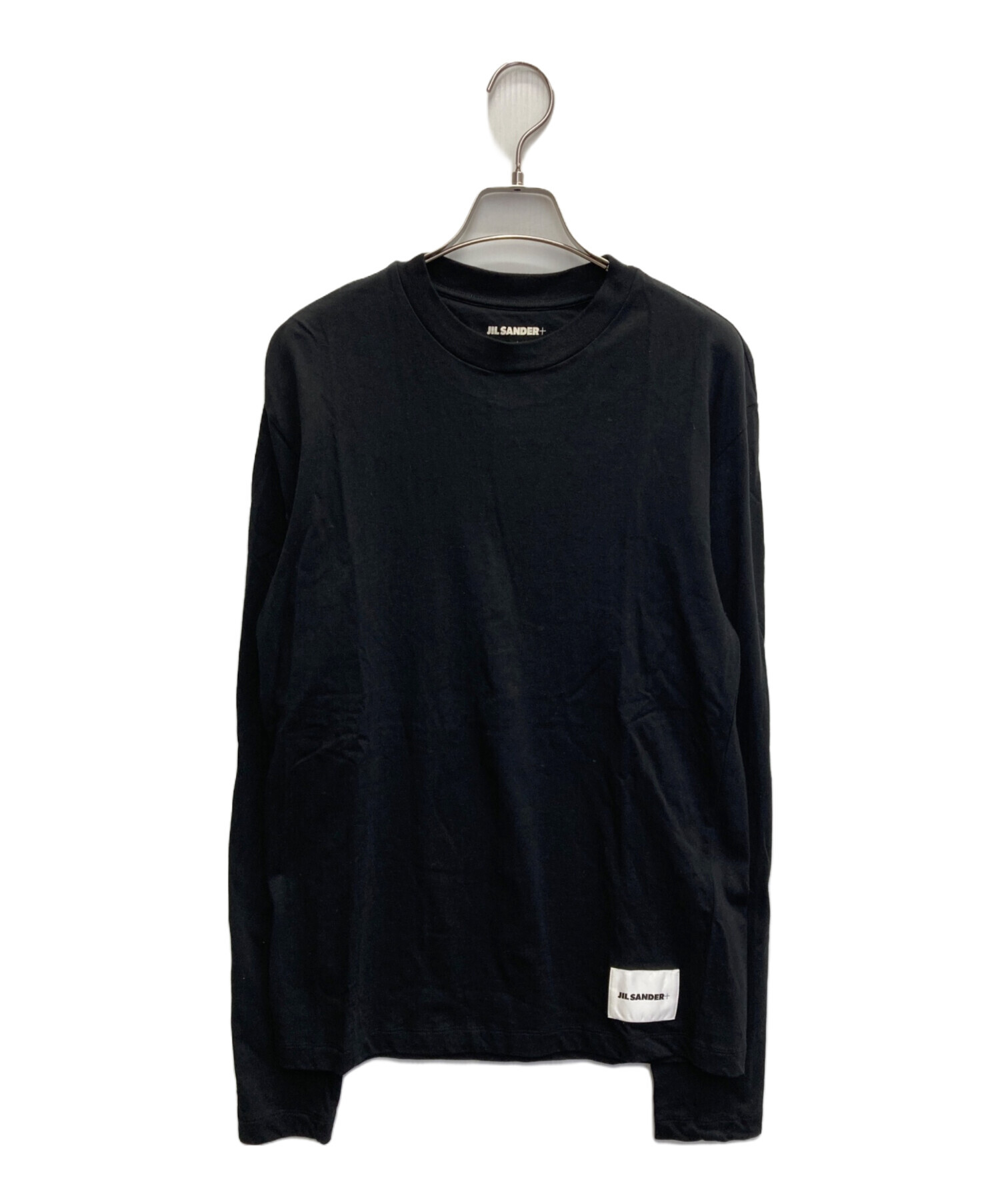 JIL SANDER ロゴ ロングスリーブ カットソー ブラック 中古・古着通販】JIL SANDER (ジルサンダー) ロゴパッチ ロング