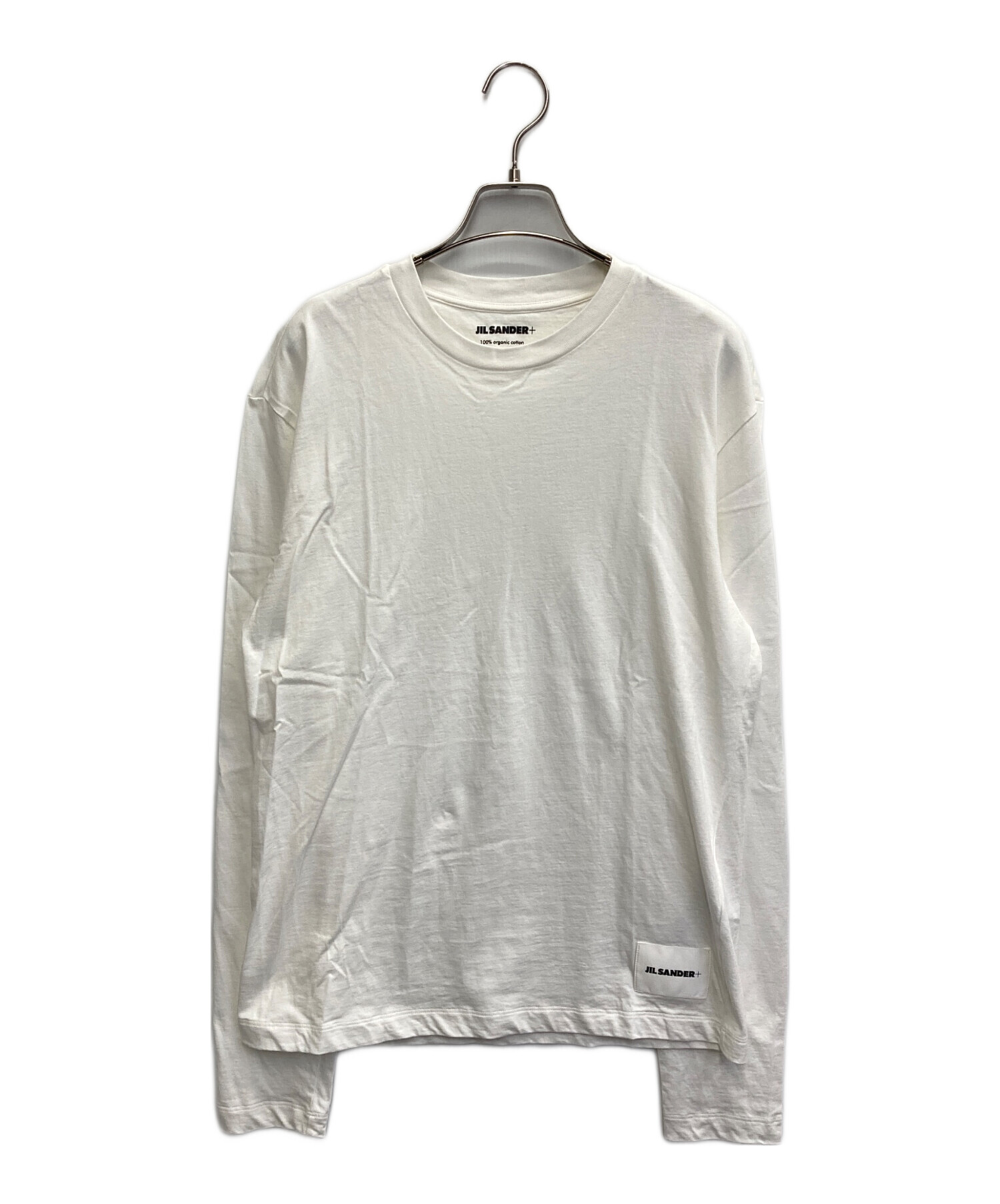 最終お値下げ一番人気Sサイズ 正規品 JIL SANDER ロゴ長袖ホワイト 中古・古着通販】JIL SANDER (ジルサンダー) ロゴパッチ ロング